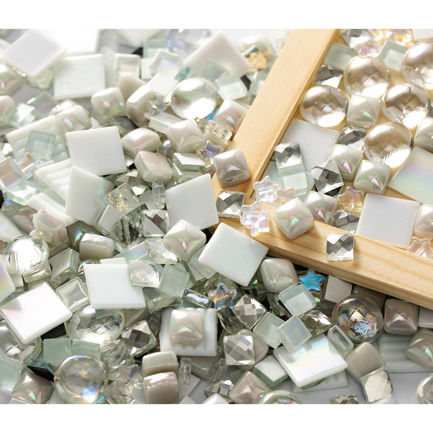 Lanyani 430 Piezas Azulejos de Mosaico de Vidrio Iridiscente