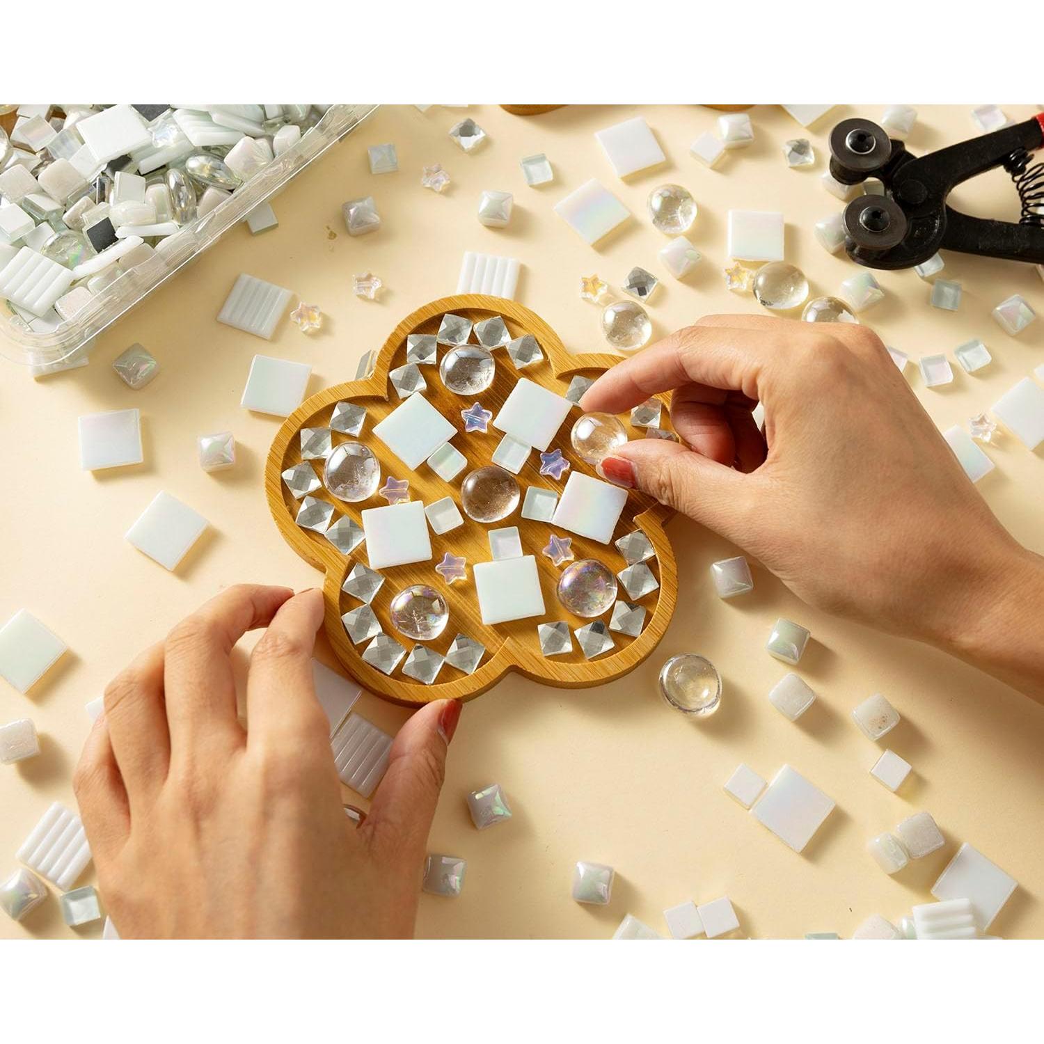 Lanyani 430 Piezas Azulejos de Mosaico de Vidrio Iridiscente