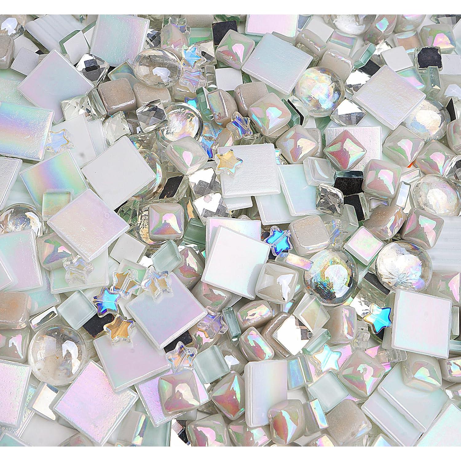 Lanyani 430 Piezas Azulejos de Mosaico de Vidrio Iridiscente