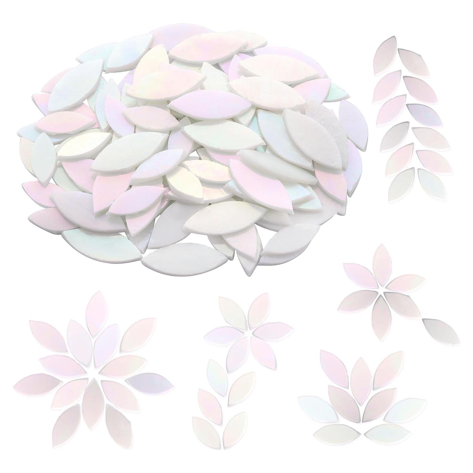 Yoption 100 Piezas Azulejos Mosaico Cristal Iridiscente 35mm