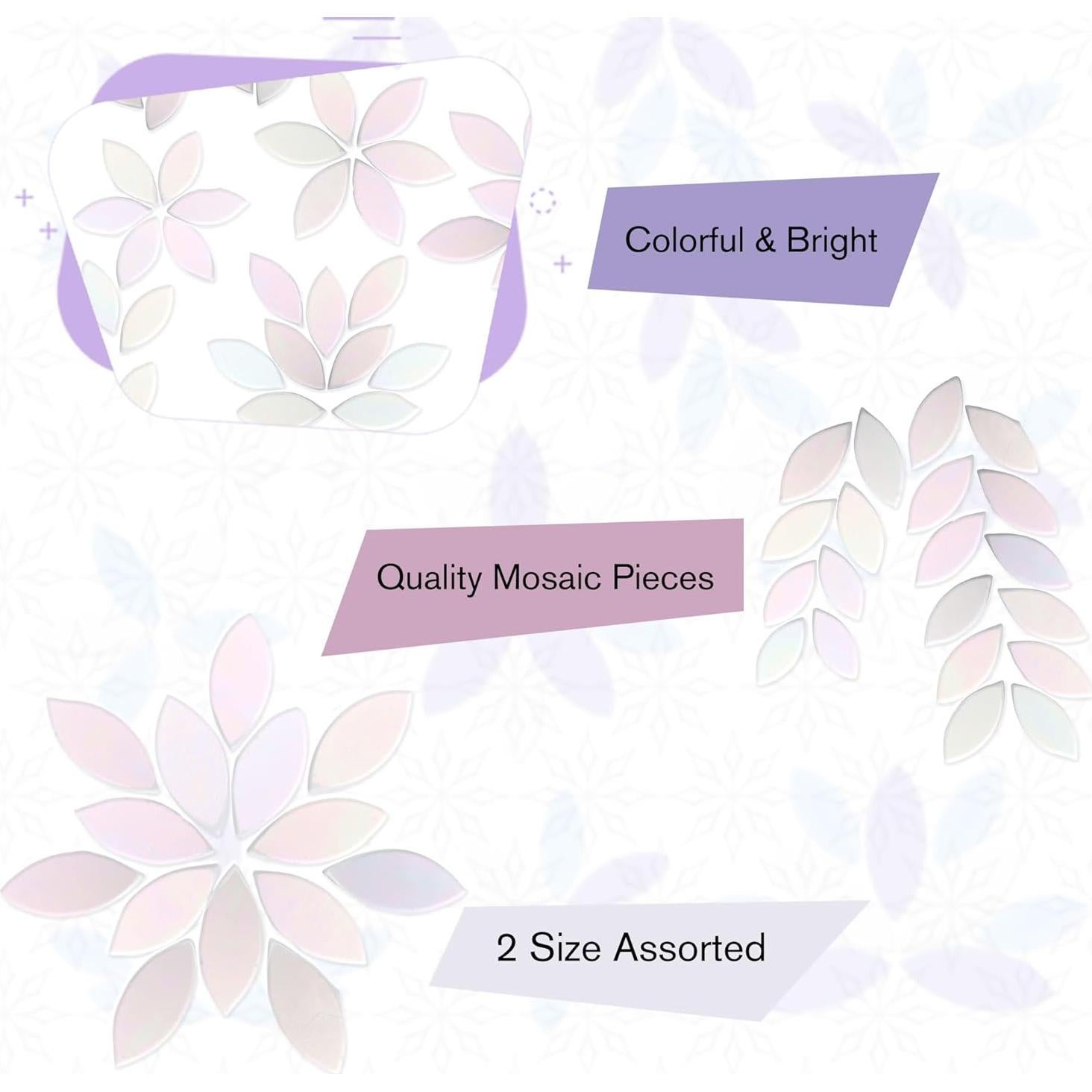 Yoption 100 Piezas Azulejos Mosaico Cristal Iridiscente 35mm