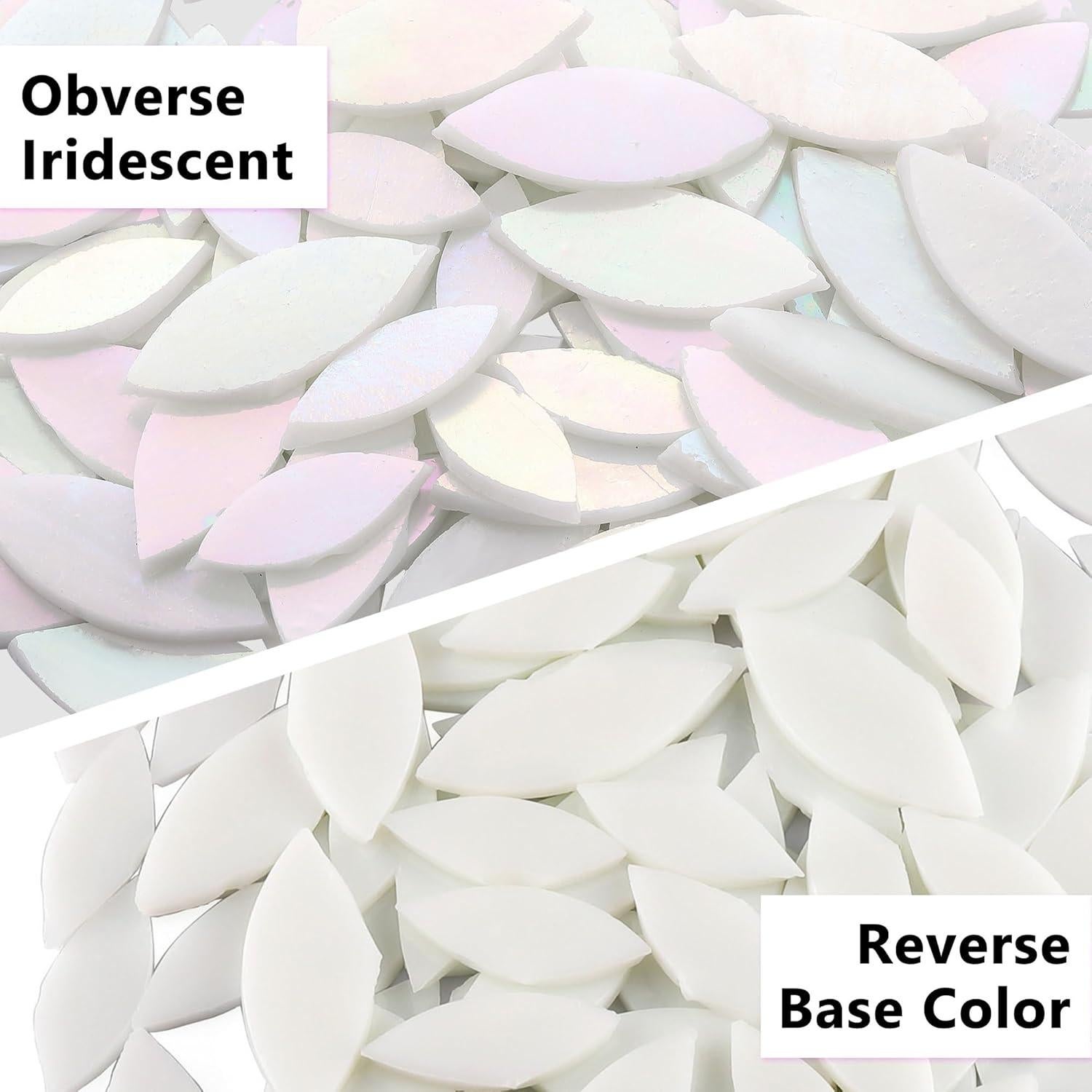 Yoption 100 Piezas Azulejos Mosaico Cristal Iridiscente 35mm