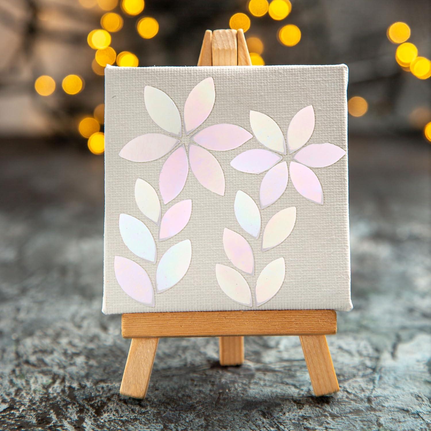 Yoption 100 Piezas Azulejos Mosaico Cristal Iridiscente 35mm