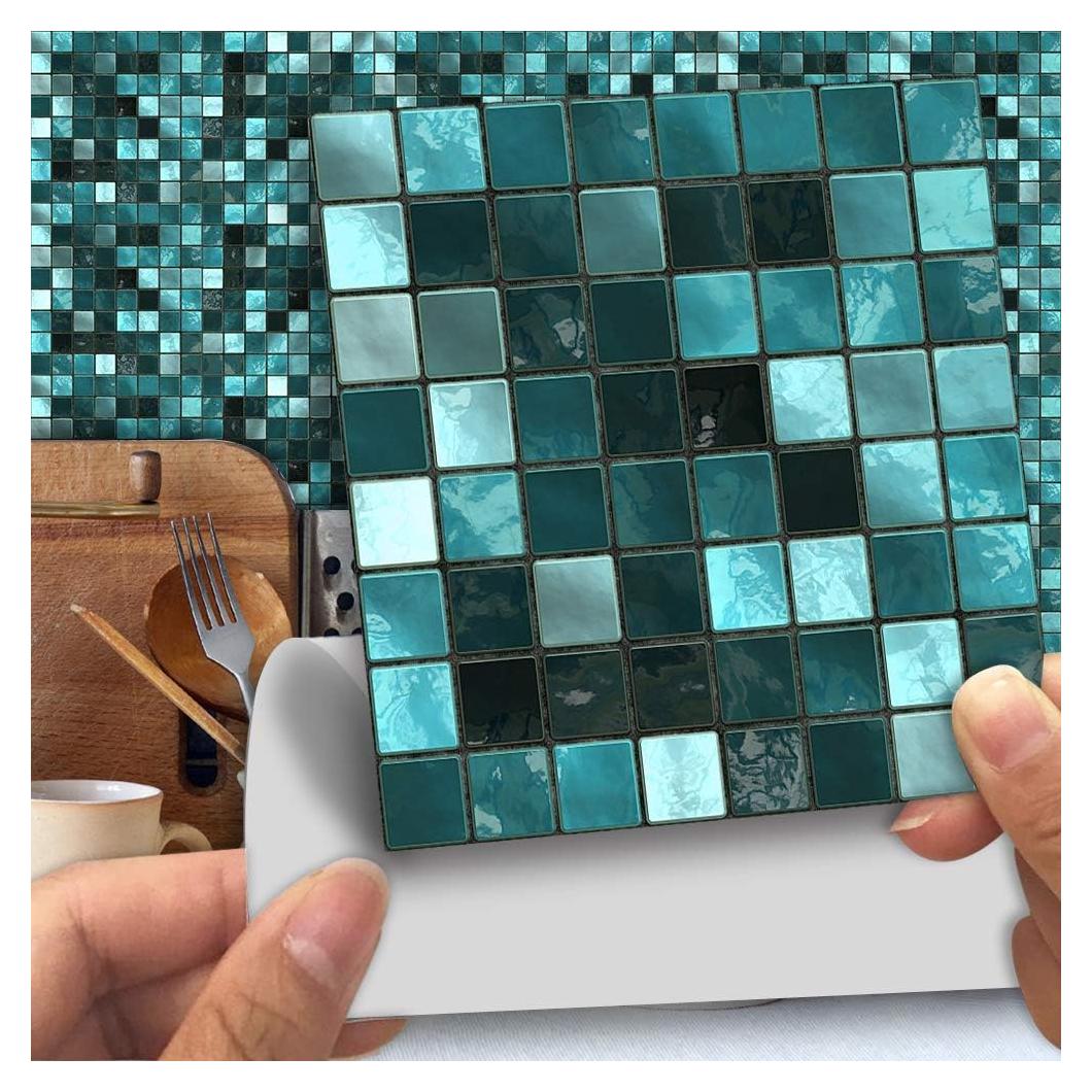 Alwayspon 25 Pcs Pegatinas de Azulejos Autoadhesivas 10x10 cm