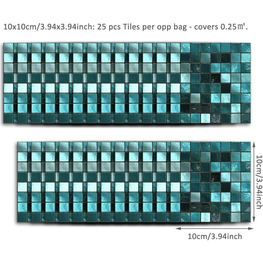 Alwayspon 25 Pcs Pegatinas de Azulejos Autoadhesivas 10x10 cm