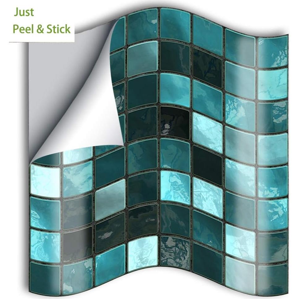 Alwayspon 25 Pcs Pegatinas de Azulejos Autoadhesivas 10x10 cm