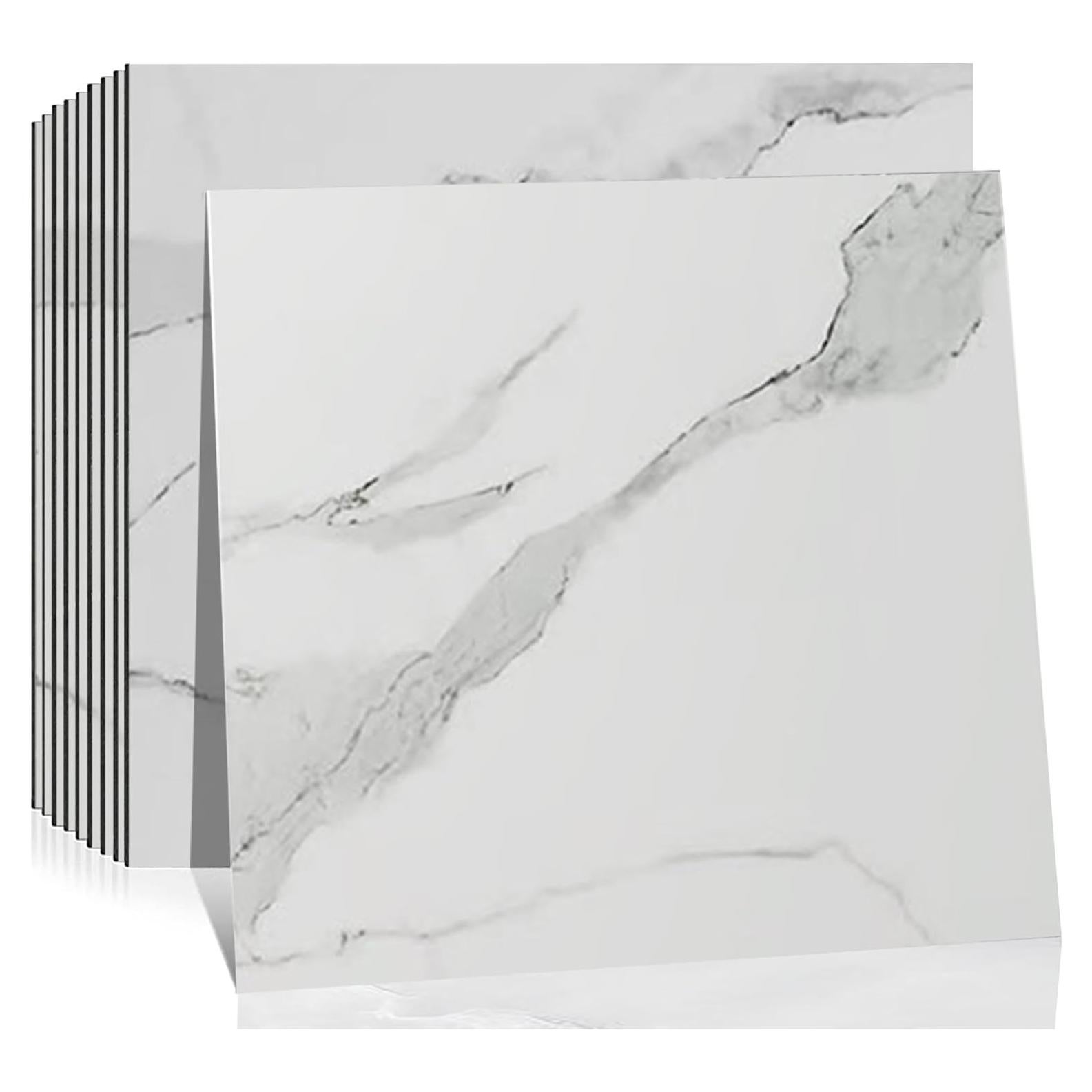 Azulejos Autoadhesivos DEKKOR Mármol Blanco Carrara 10 Hojas 30.48cm