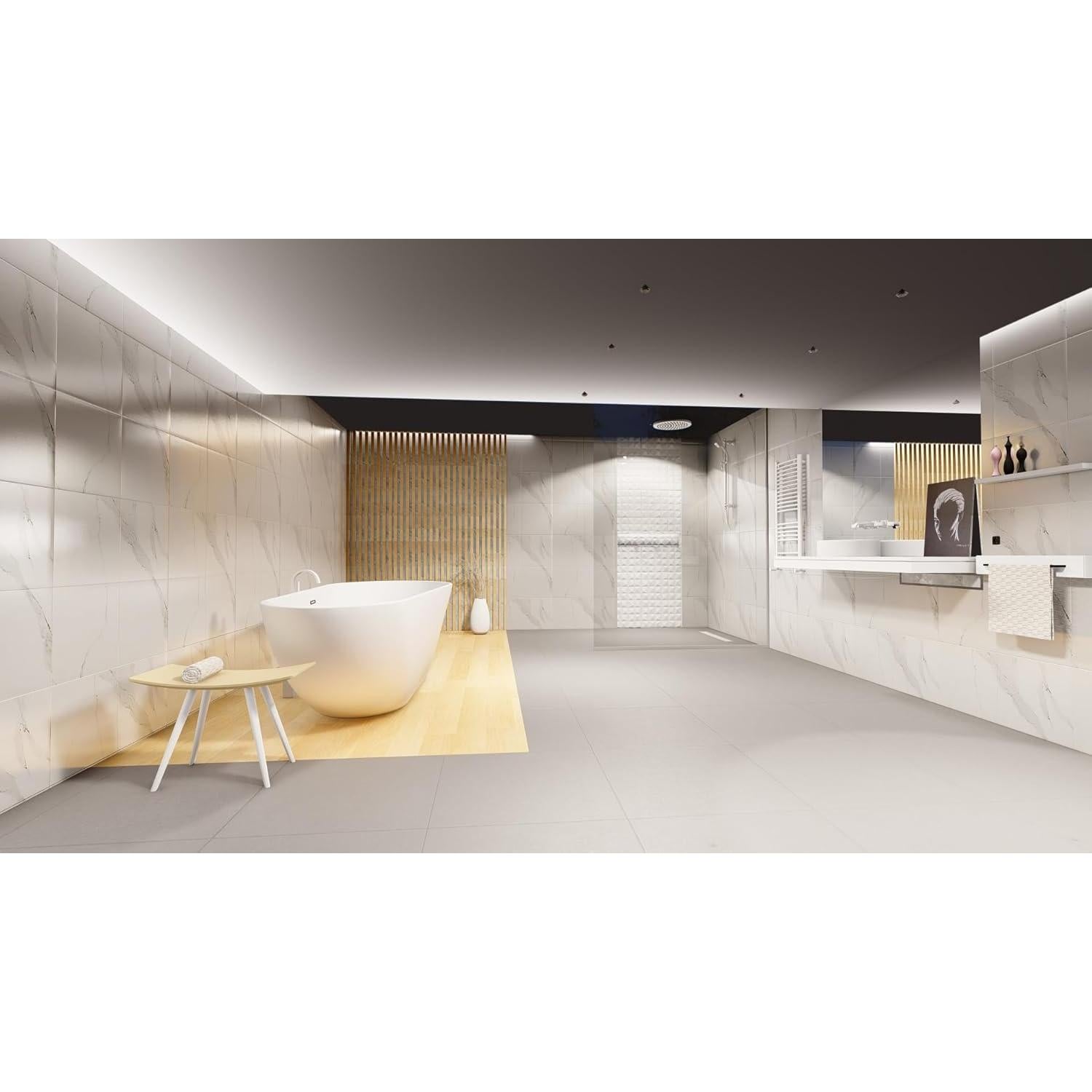 Azulejos Autoadhesivos DEKKOR Mármol Blanco Carrara 10 Hojas 30.48cm