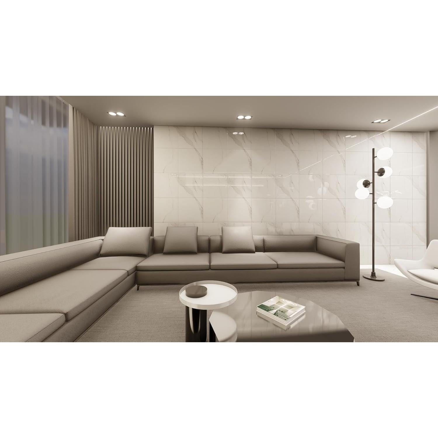 Azulejos Autoadhesivos DEKKOR Mármol Blanco Carrara 10 Hojas 30.48cm