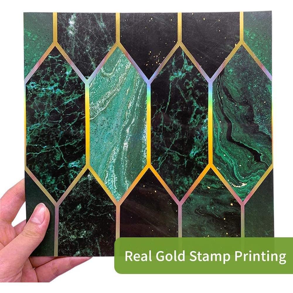 Azulejos Autoadhesivos Funlife 50Pcs Holográfico Esmeralda 20x20cm