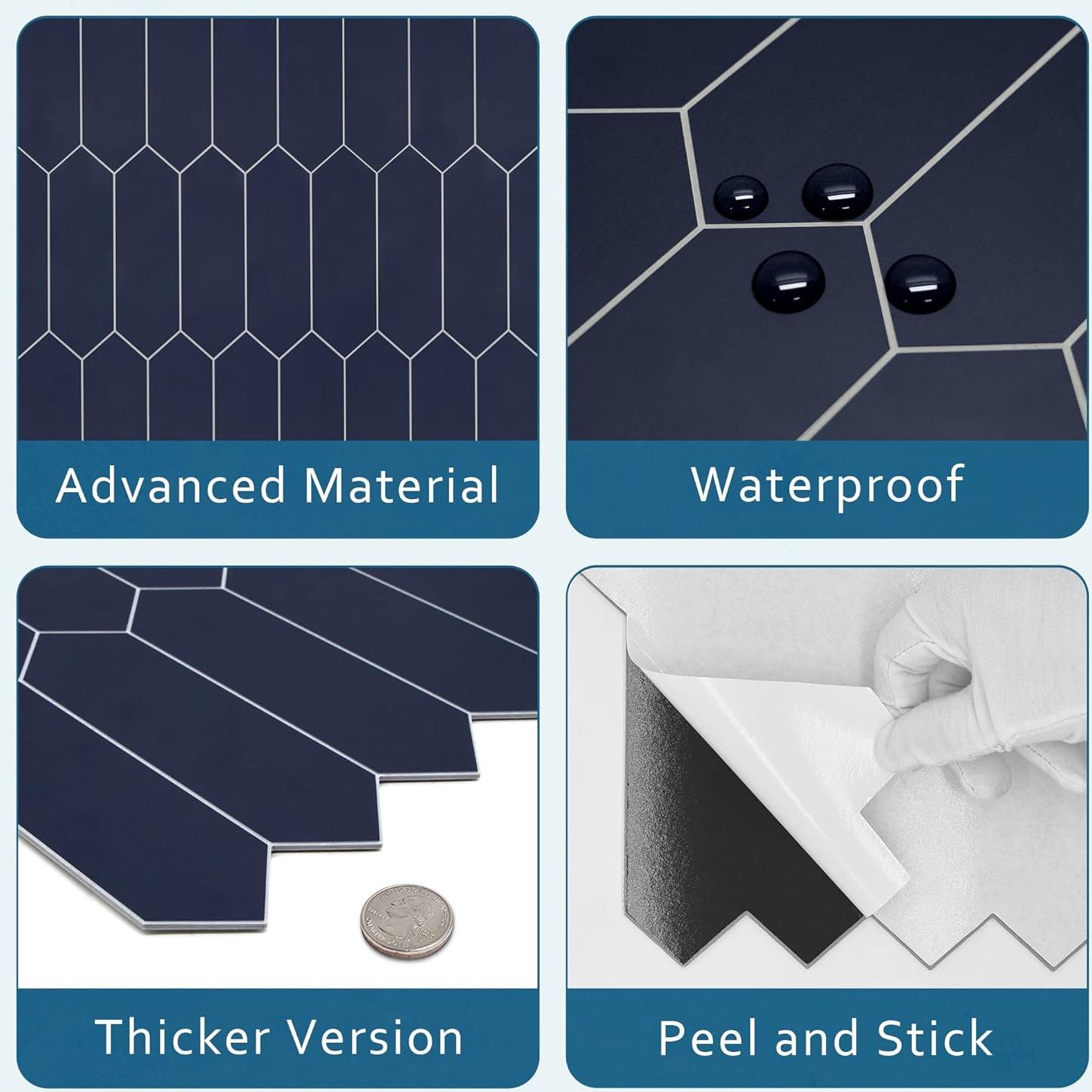 Azulejo de Salpicaduras Sunwings 30.48x28.5cm Azul Marino