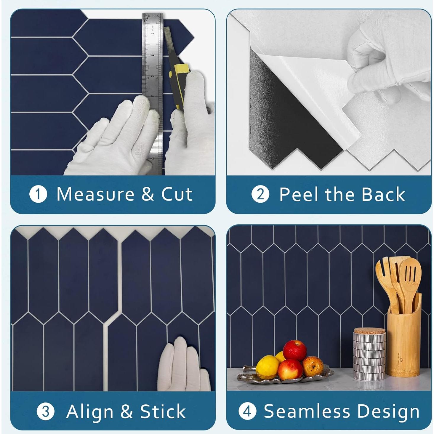 Azulejo de Salpicaduras Sunwings 30.48x28.5cm Azul Marino