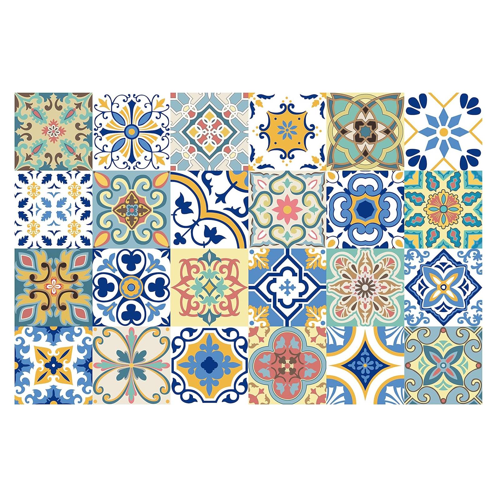 Calcomanías de Azulejos Mexicanos GSS - Paquete de 24 Unidades 10x10cm