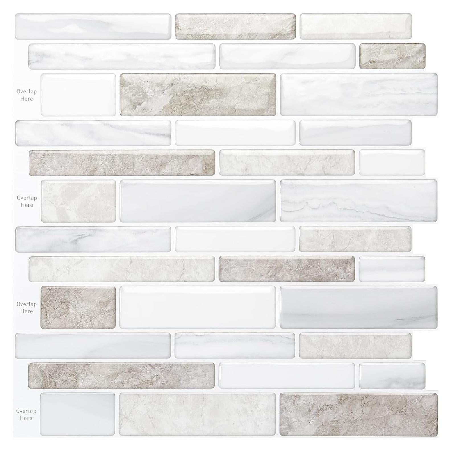 Azulejos Autoadhesivos de Mármol WOWSTAR 30.48x30.48 cm Beige