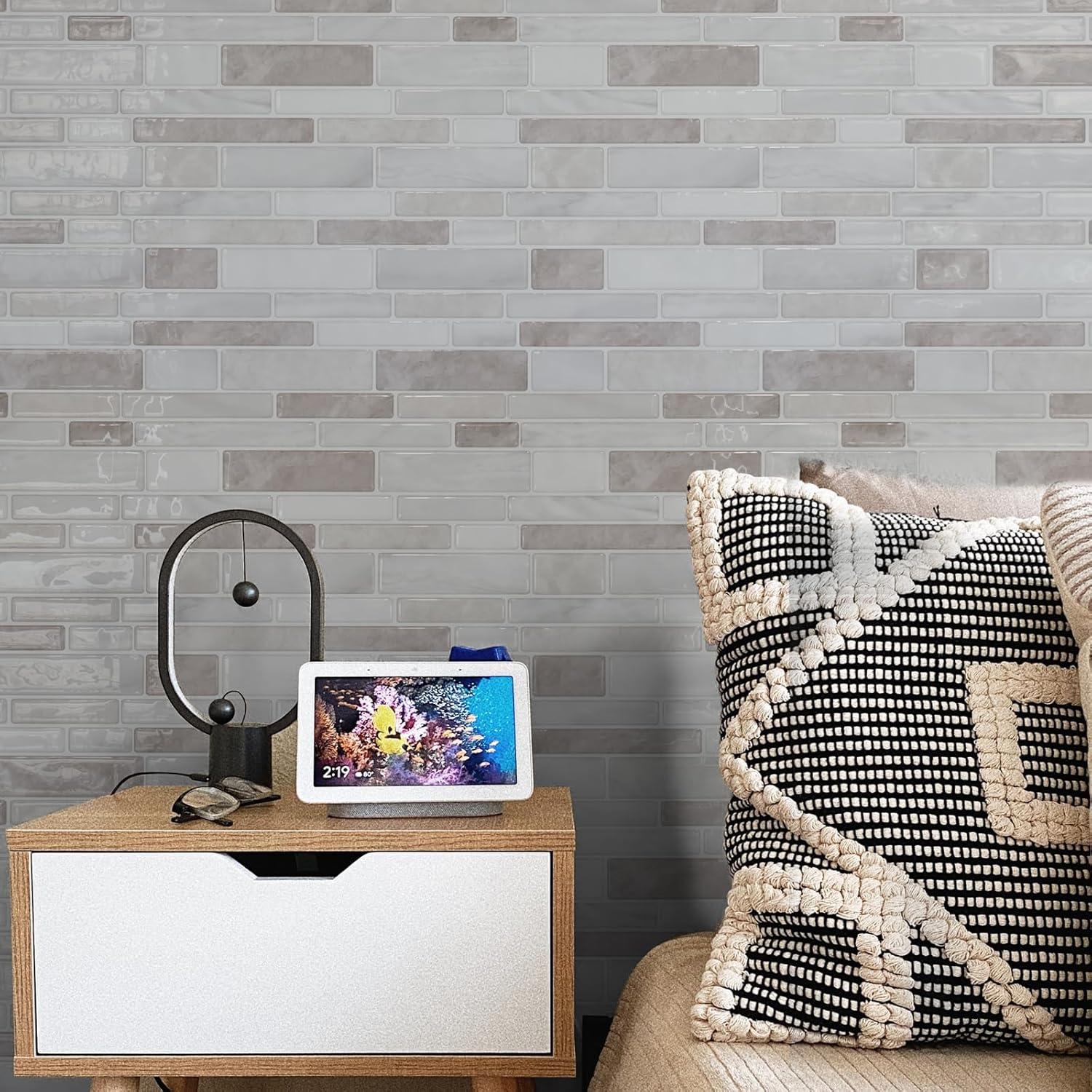 Azulejos Autoadhesivos de Mármol WOWSTAR 30.48x30.48 cm Beige