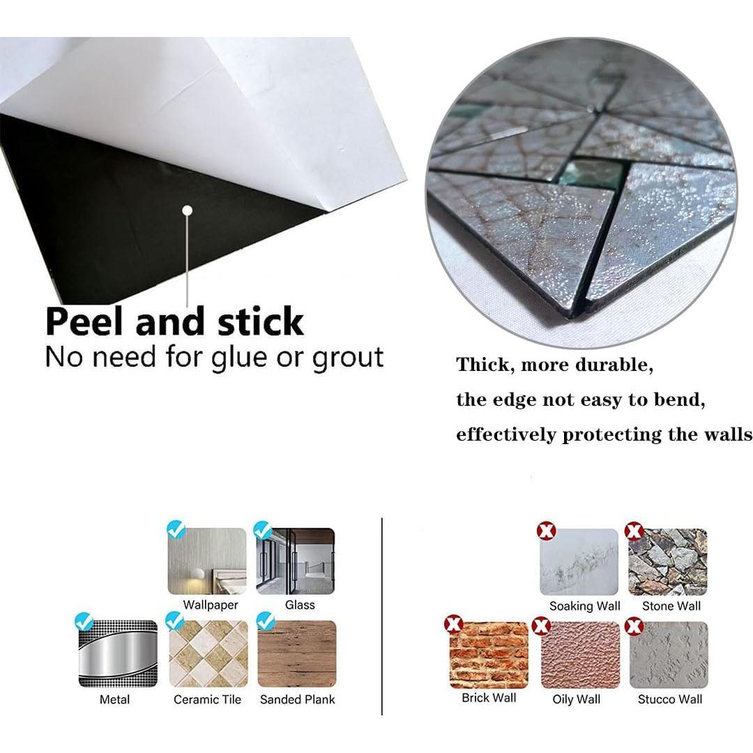 10 Hojas Azulejo Autoadhesivo Weimeisc 0.89 m² Rojo