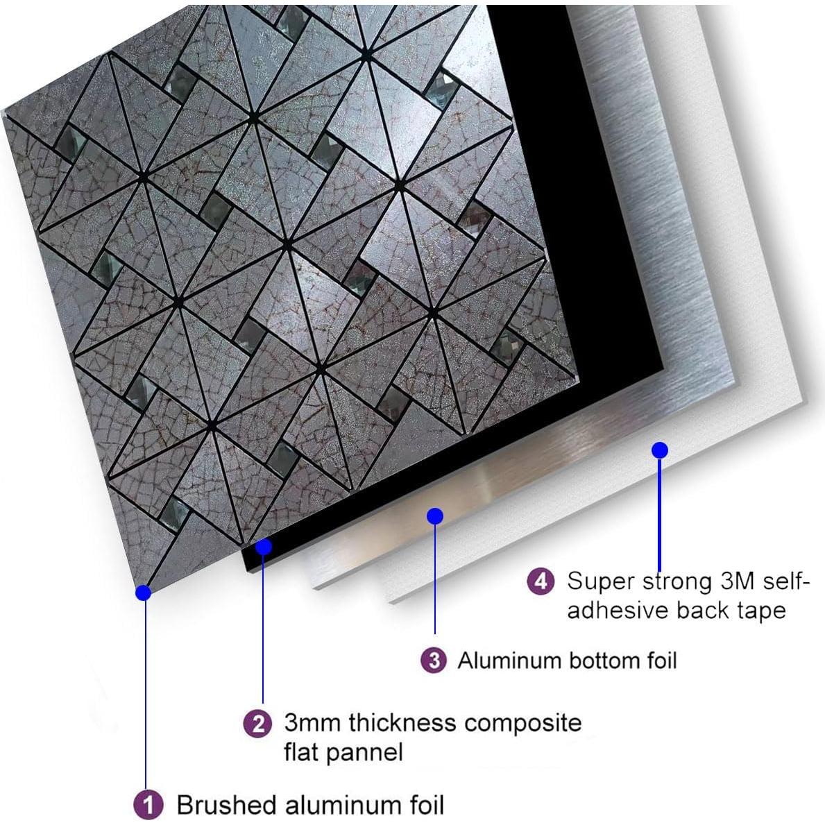 10 Hojas Azulejo Autoadhesivo Weimeisc 0.89 m² Rojo