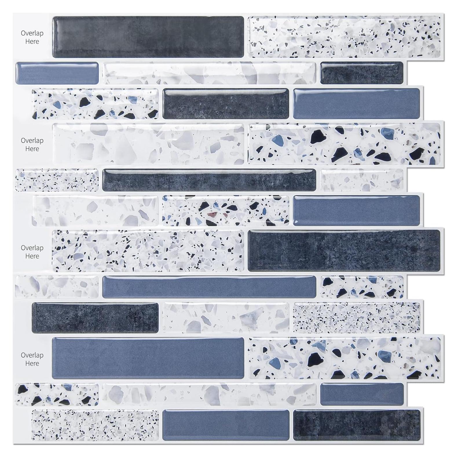 Azulejos Adhesivos 3D Art3dwallpanels 10 Hojas 30.48cm Azul