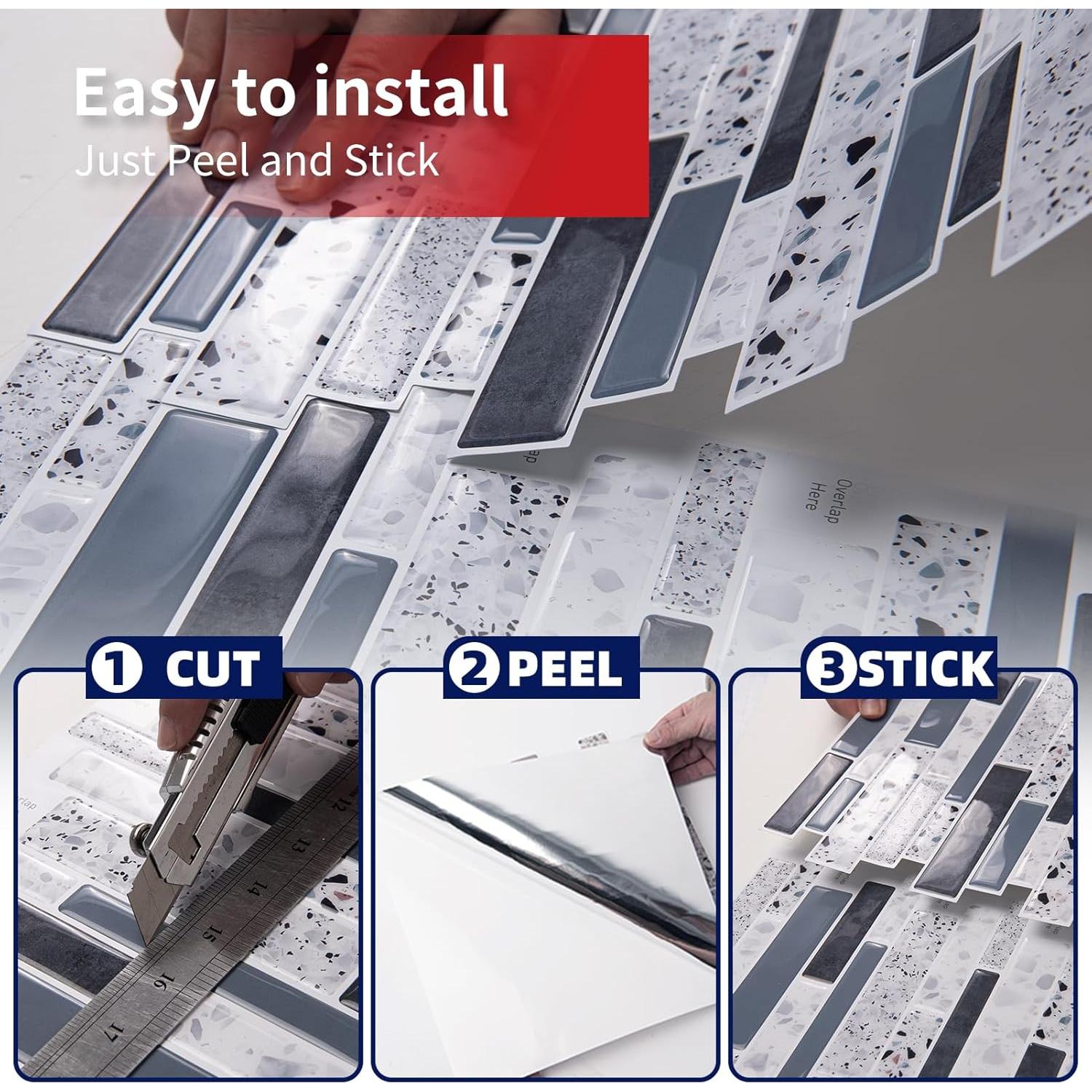 Azulejos Adhesivos 3D Art3dwallpanels 10 Hojas 30.48cm Azul