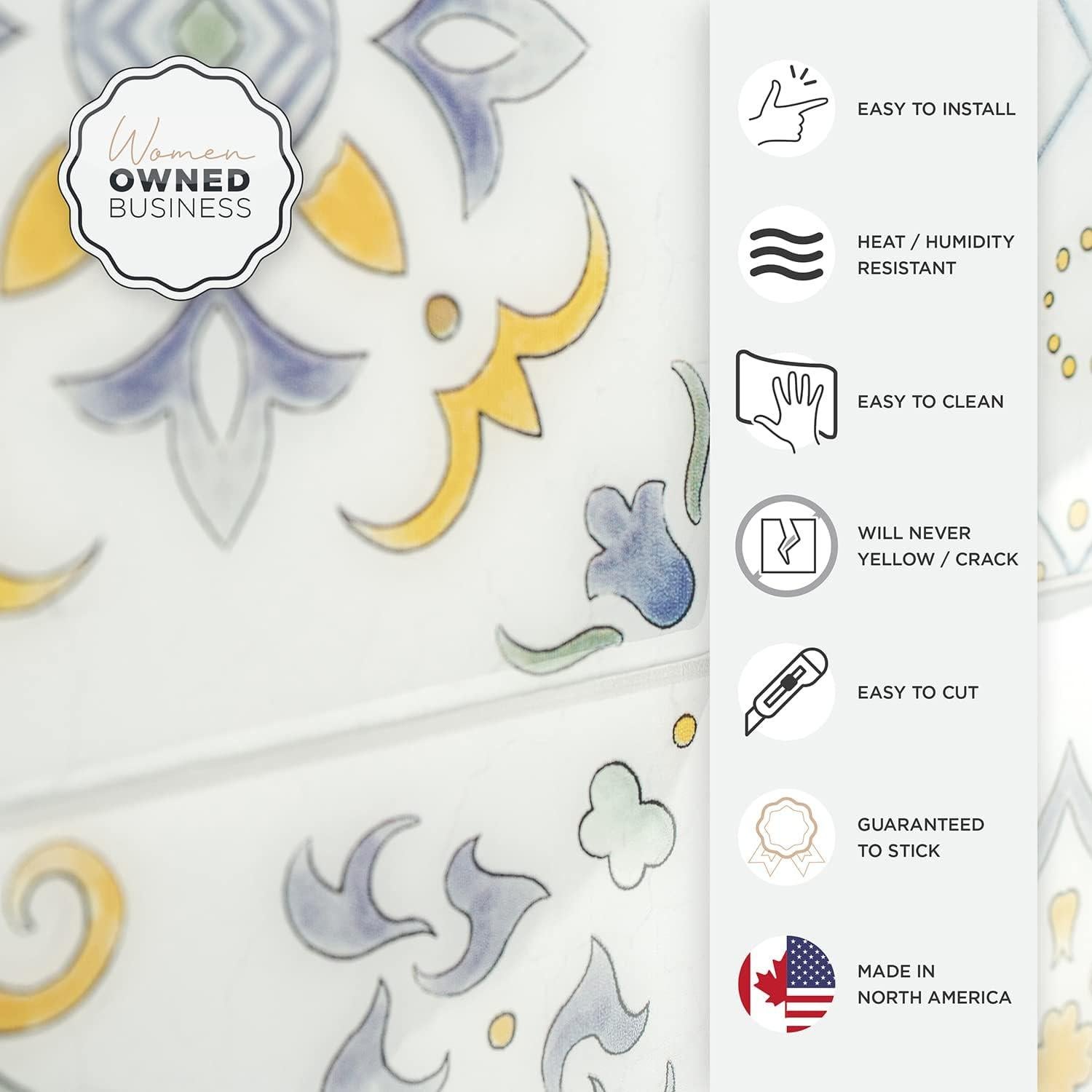 Smart Tiles Azulejos Adhesivos 3D - 5 Hojas 22.86 cm - Amarillo Velletri