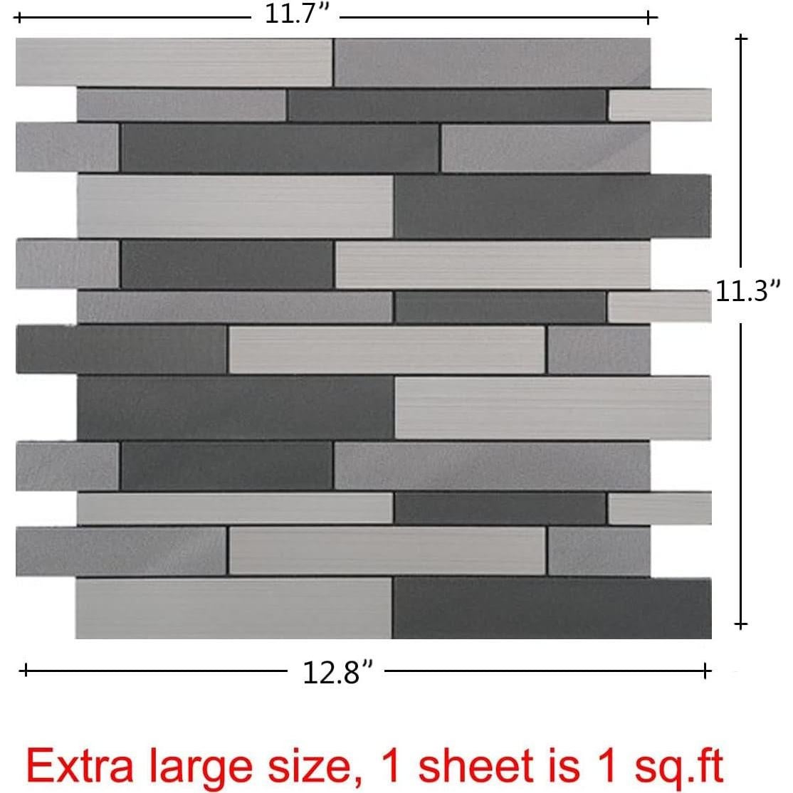 Azulejos Autoadhesivos Weimeisc 10 Hojas 28.58x32.26cm Gris