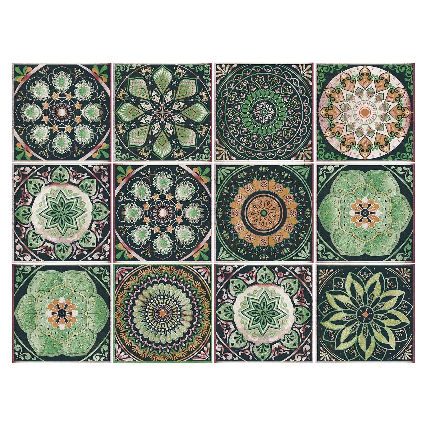 Pegatinas de Azulejos Autoadhesivas Merouk 12 Pcs 15x15 cm