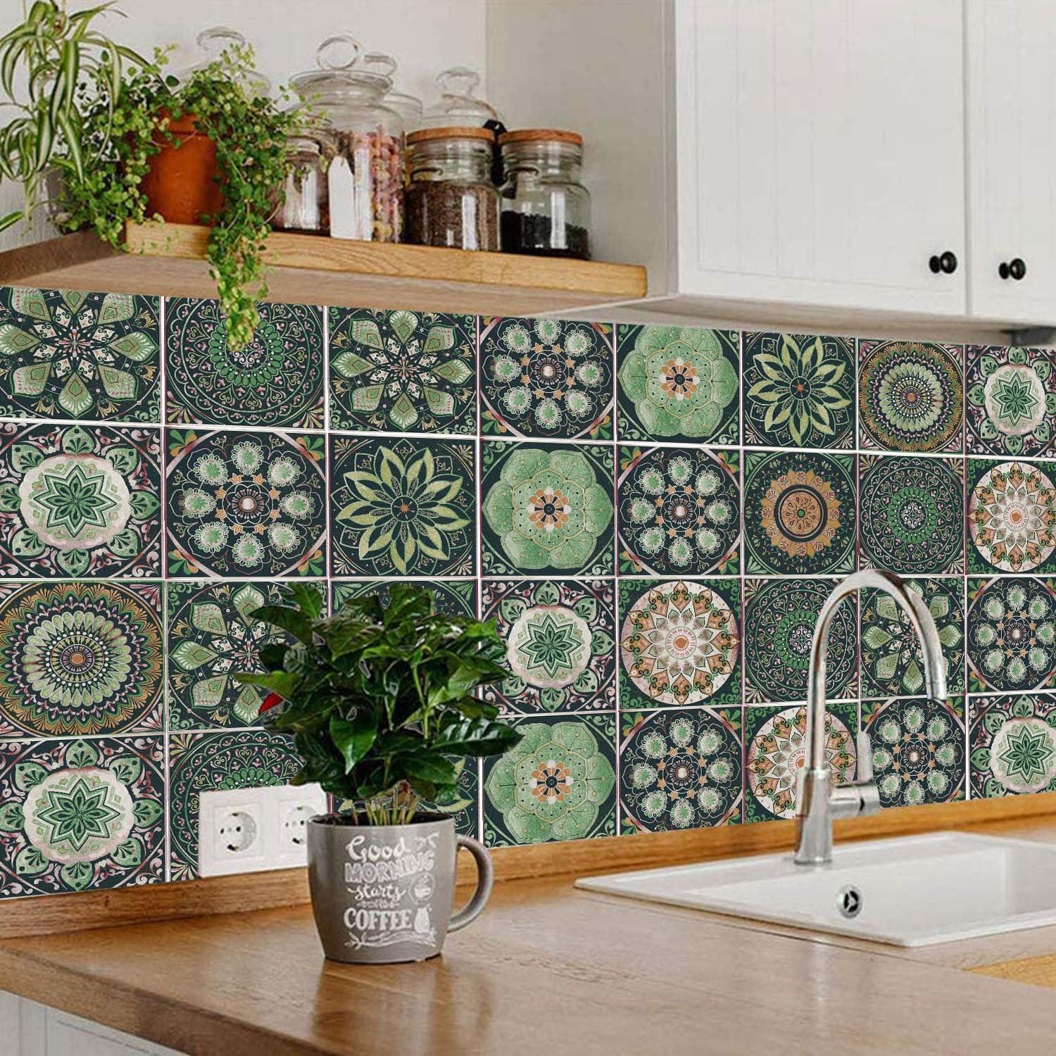 Pegatinas de Azulejos Autoadhesivas Merouk 12 Pcs 15x15 cm