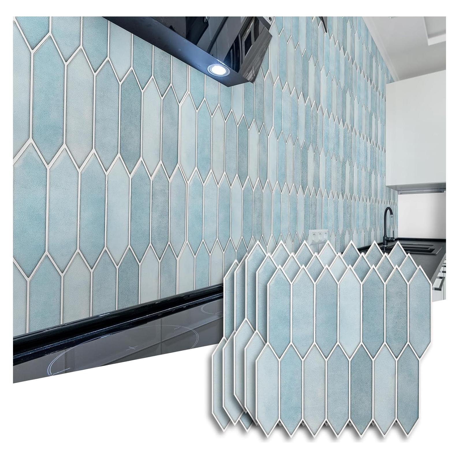 Paneles de Pared Autoadhesivos Art3dwallpanels 10 Hojas 30x30 cm Azul