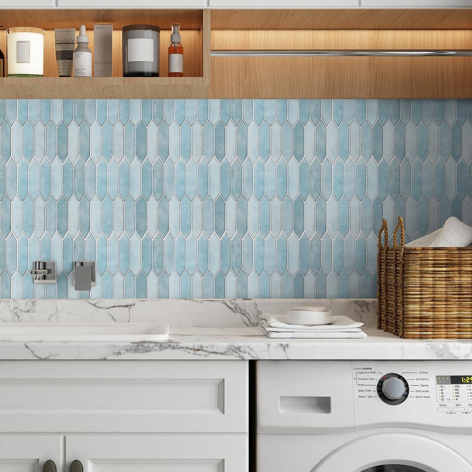 Paneles de Pared Autoadhesivos Art3dwallpanels 10 Hojas 30x30 cm Azul