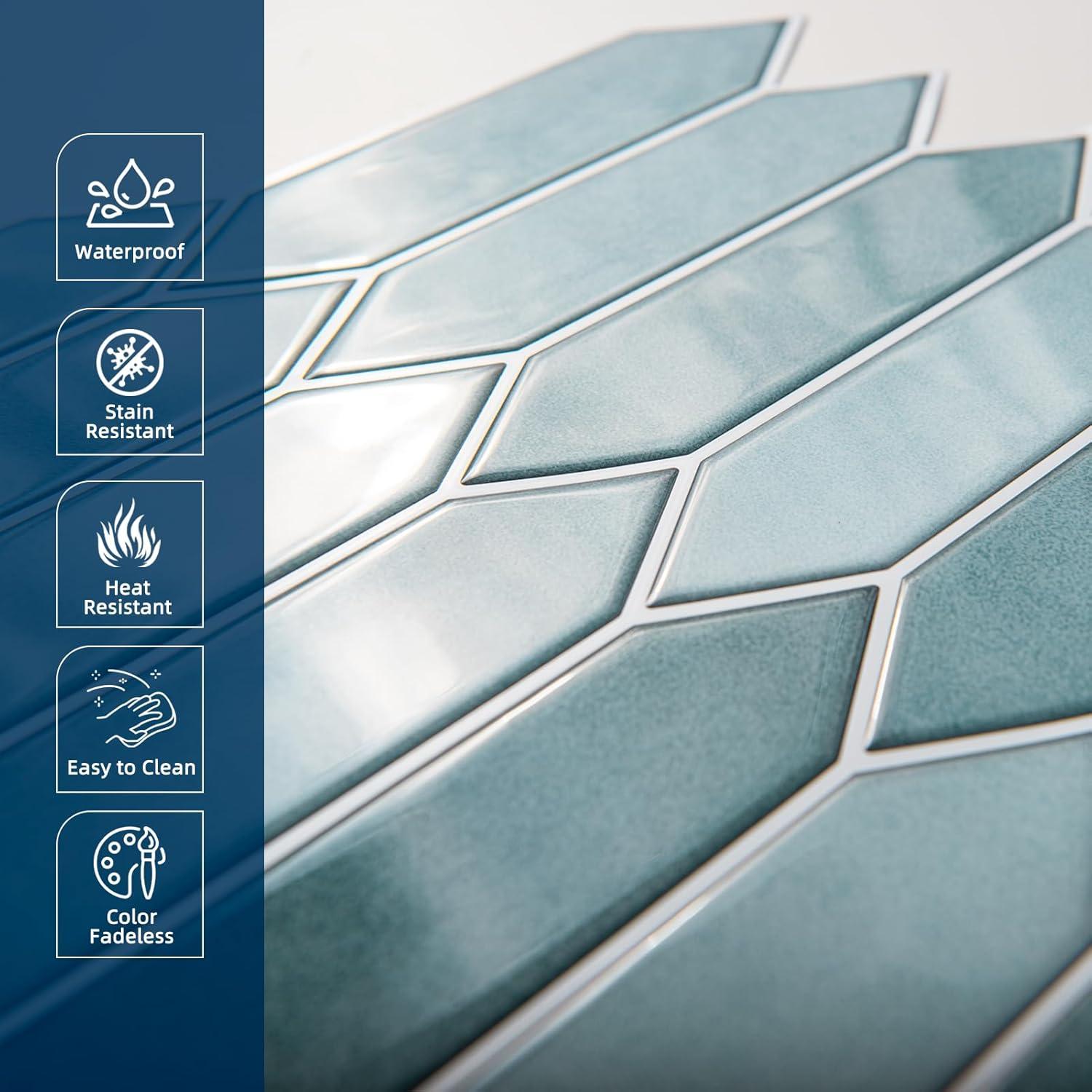 Paneles de Pared Autoadhesivos Art3dwallpanels 10 Hojas 30x30 cm Azul