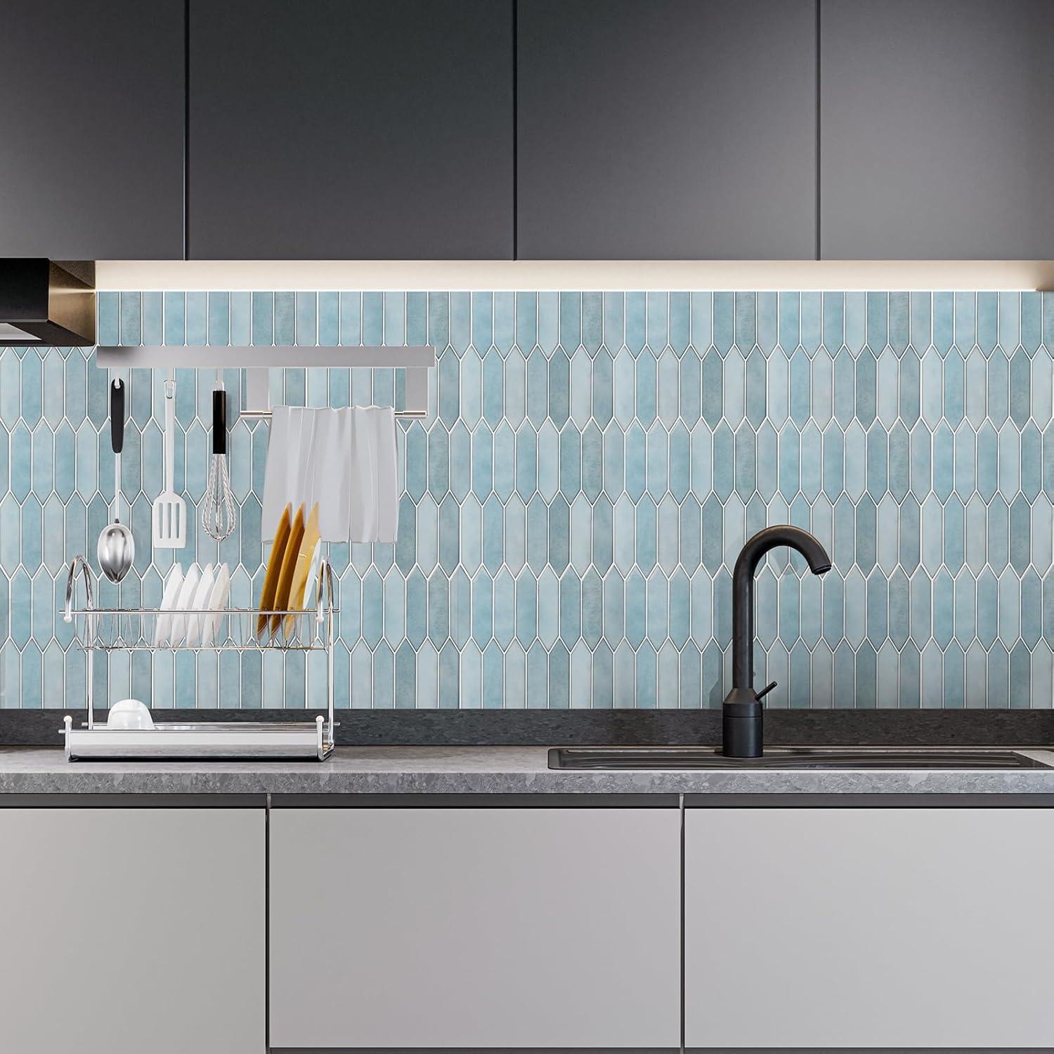 Paneles de Pared Autoadhesivos Art3dwallpanels 10 Hojas 30x30 cm Azul