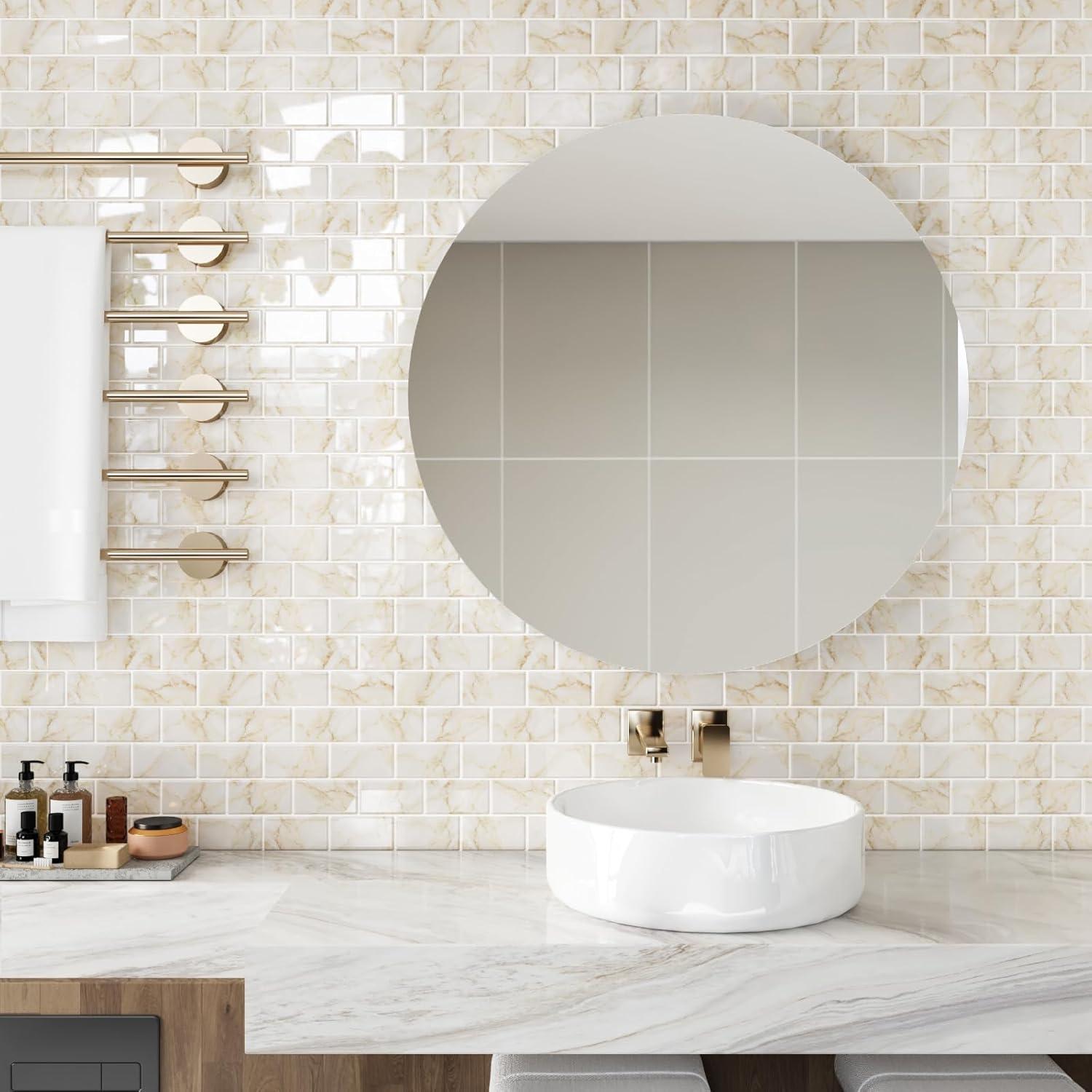 Azulejos Autoadhesivos CRE8TIVE Mármol Amarillo 30.48x30.48cm