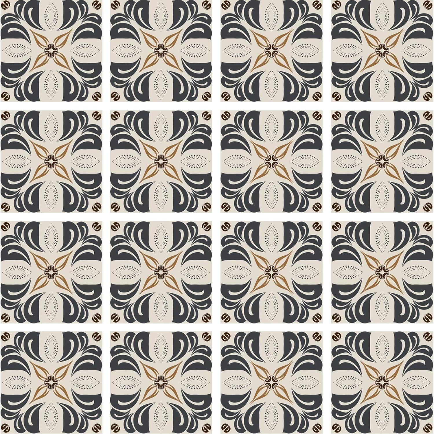 Azulejo Autoadhesivo Tradicional Poromoro 15x15cm Juego de 16