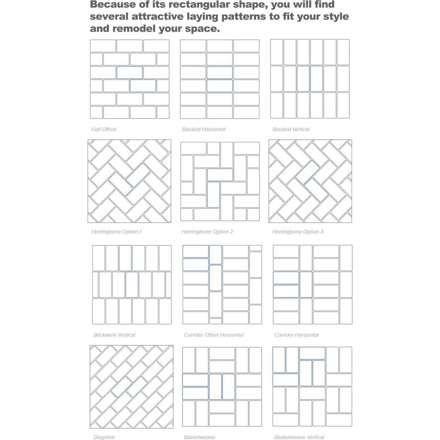 Azulejos Autoadhesivos AULIGET 100 Piezas PVC Mármol Gris 7.49x14.99 cm