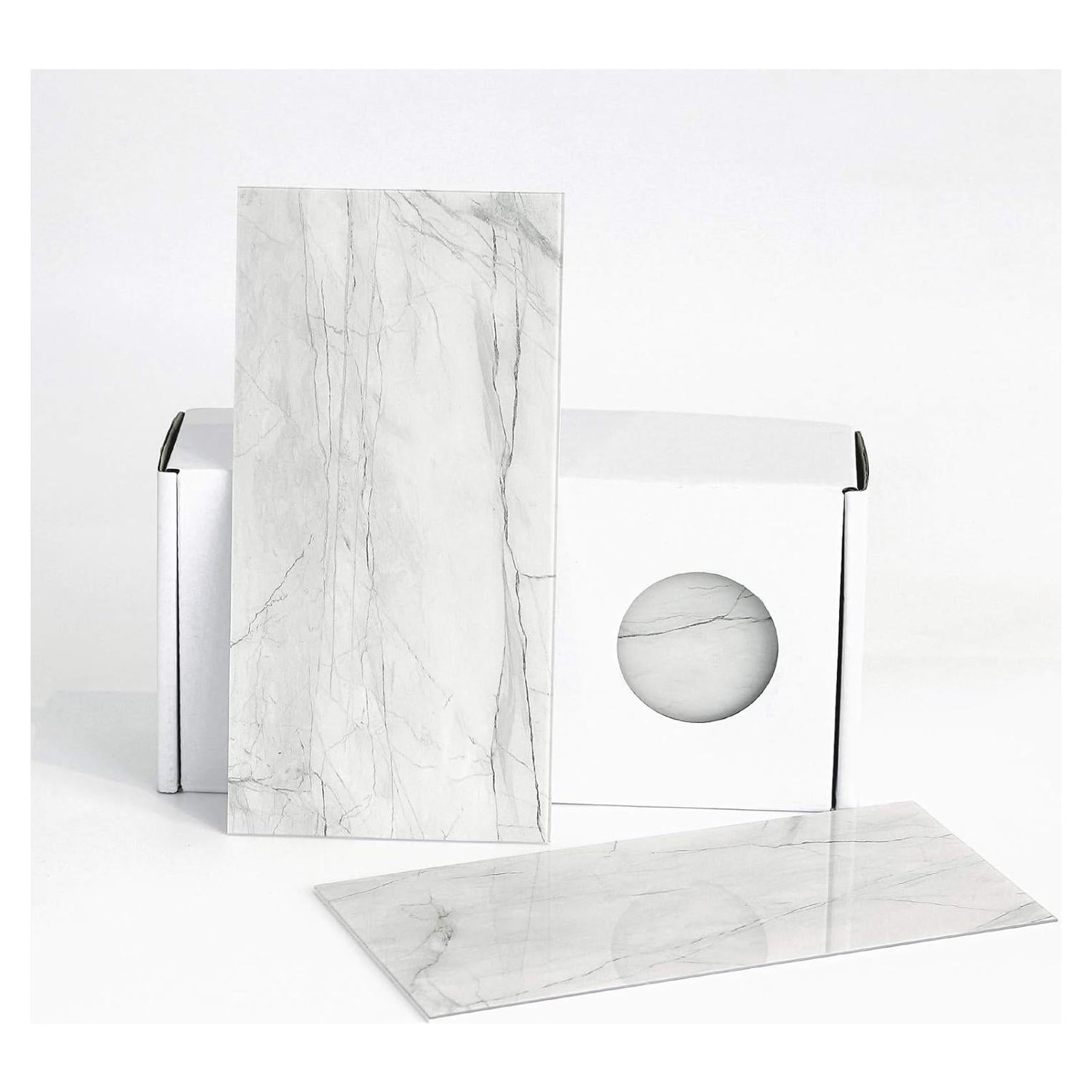 BeNice Azulejos Autoadhesivos de Metro 23 Piezas Gris Blanco