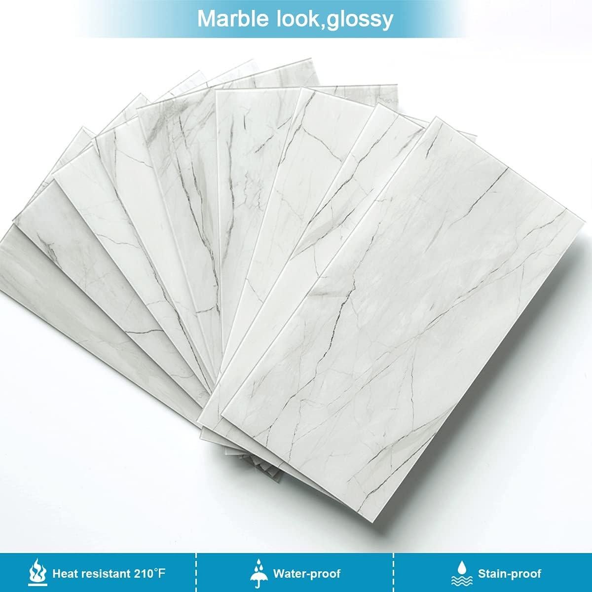 BeNice Azulejos Autoadhesivos de Metro 23 Piezas Gris Blanco