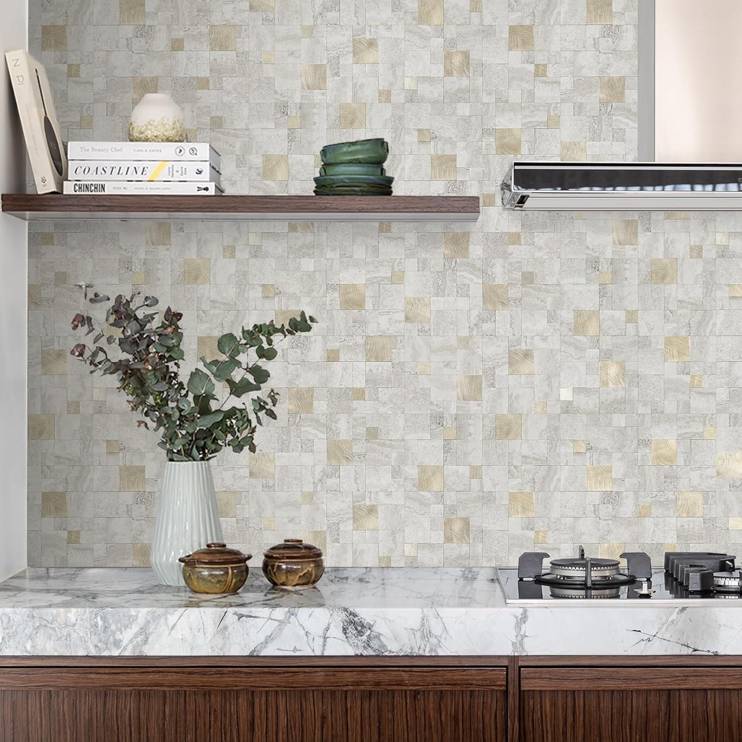 Azulejos Autoadhesivos STICKGOO 30x30 cm Beige - 10 Hojas