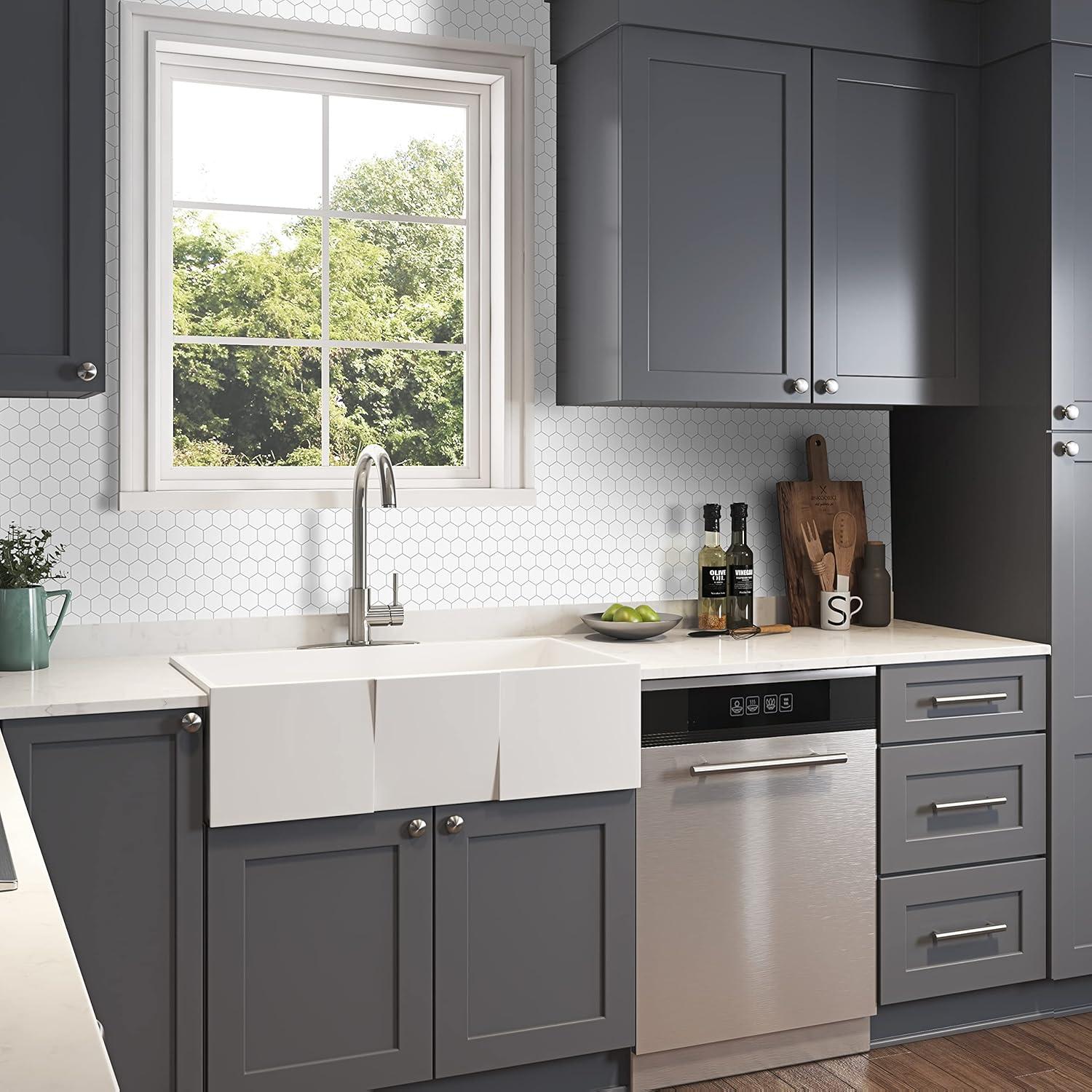 Azulejo Hexagonal Autoadhesivo INNO STICKERS 29x29cm Blanco