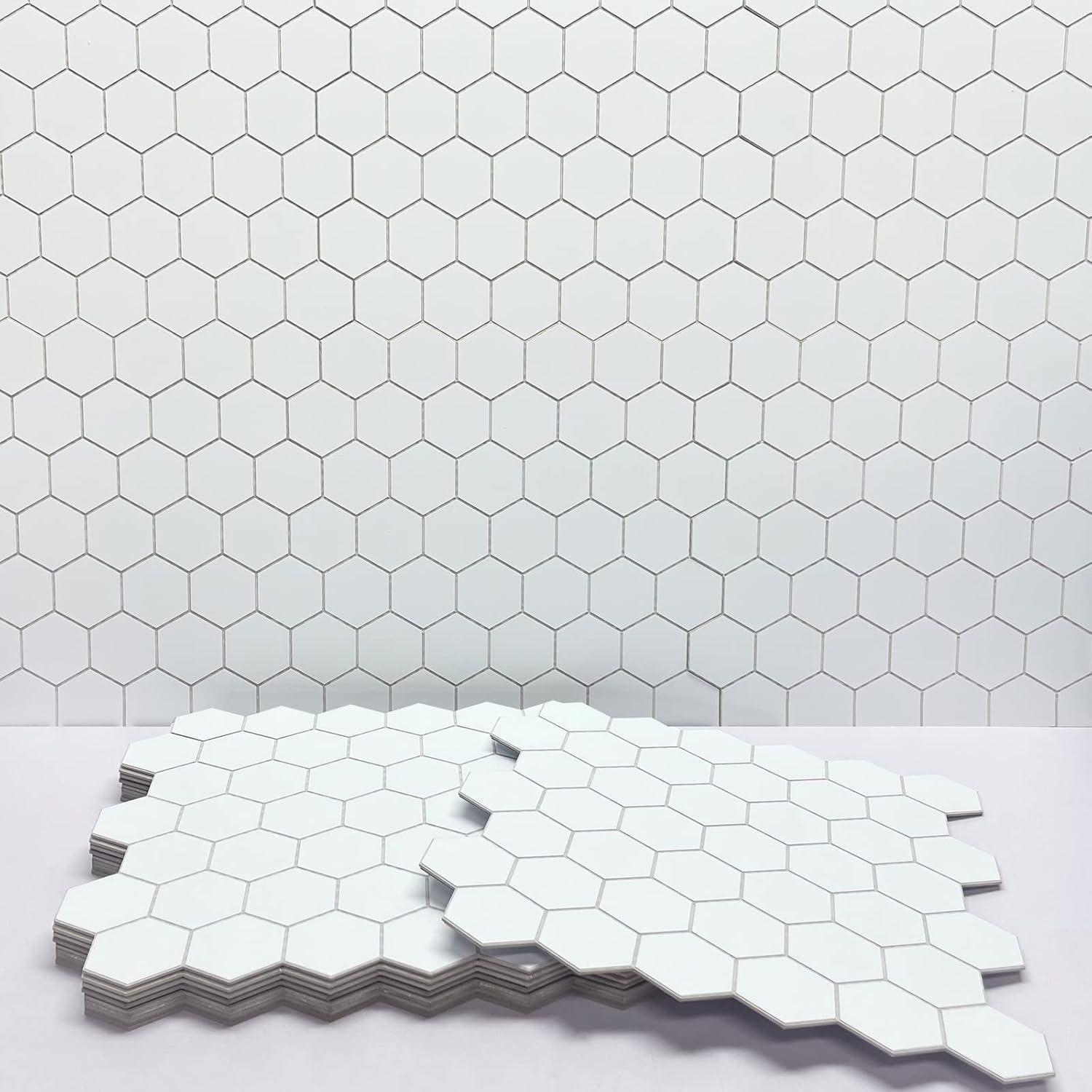 Azulejo Hexagonal Autoadhesivo INNO STICKERS 29x29cm Blanco