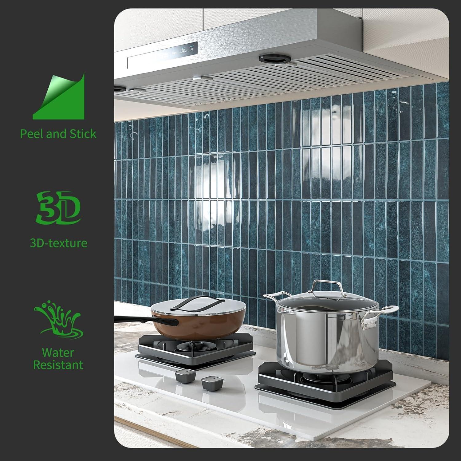 Azulejos Autoadhesivos LONGKING 10 Piezas 29x22.9cm Azul