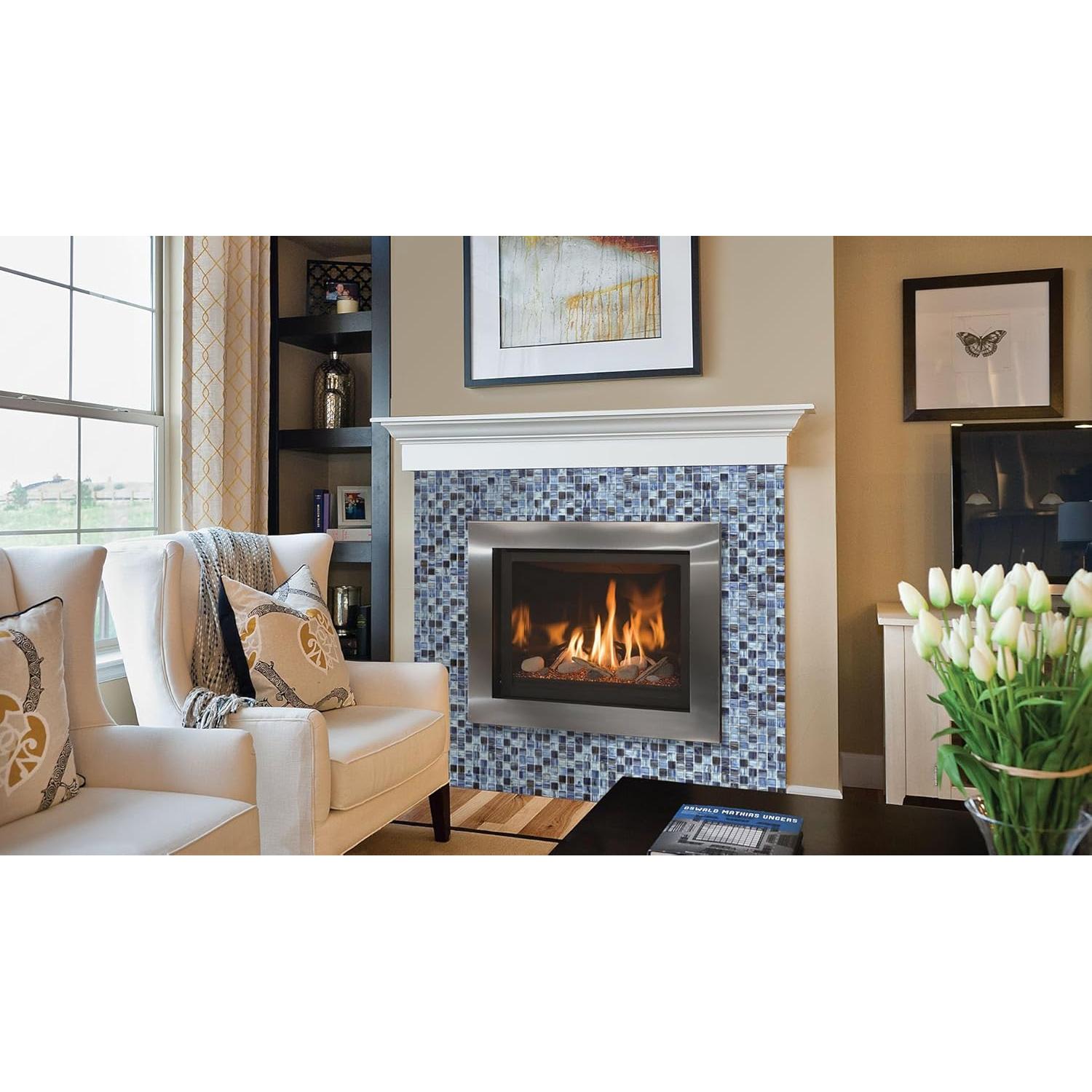 Azulejo de vidrio autoadhesivo CASAPALACE 30.48x30.48 cm azul