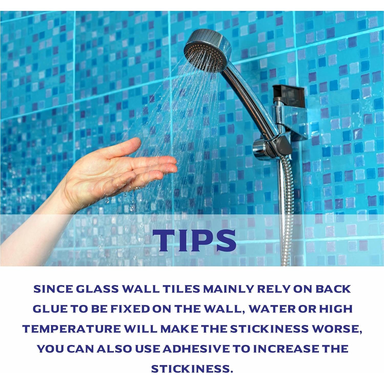 Azulejo de vidrio autoadhesivo CASAPALACE 30.48x30.48 cm azul