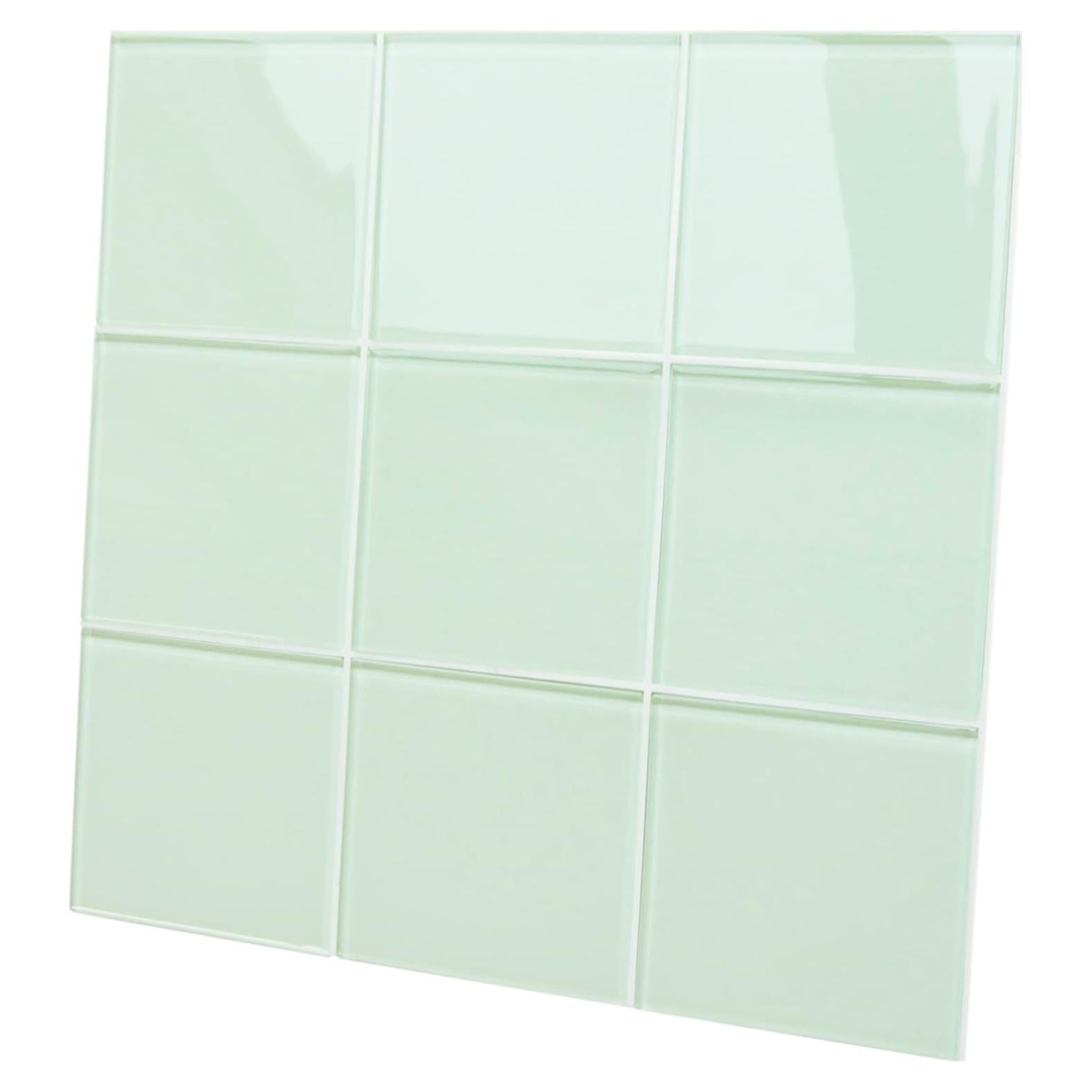 Azulejo de vidrio verde autoadhesivo CASAPALACE 30.48x30.48 cm