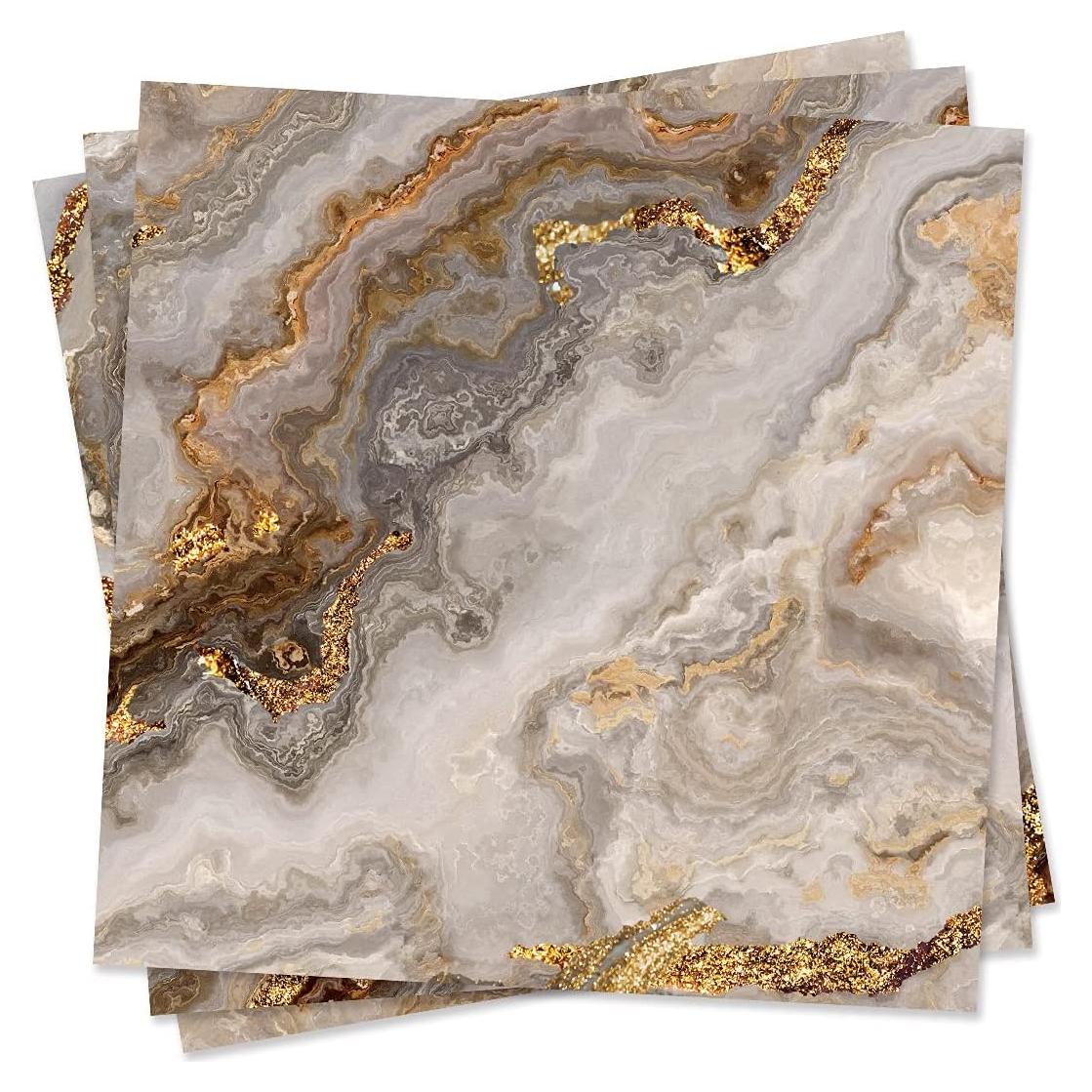 Azulejos Autoadhesivos Funlife 50Pcs 15x15cm Mármol Marrón