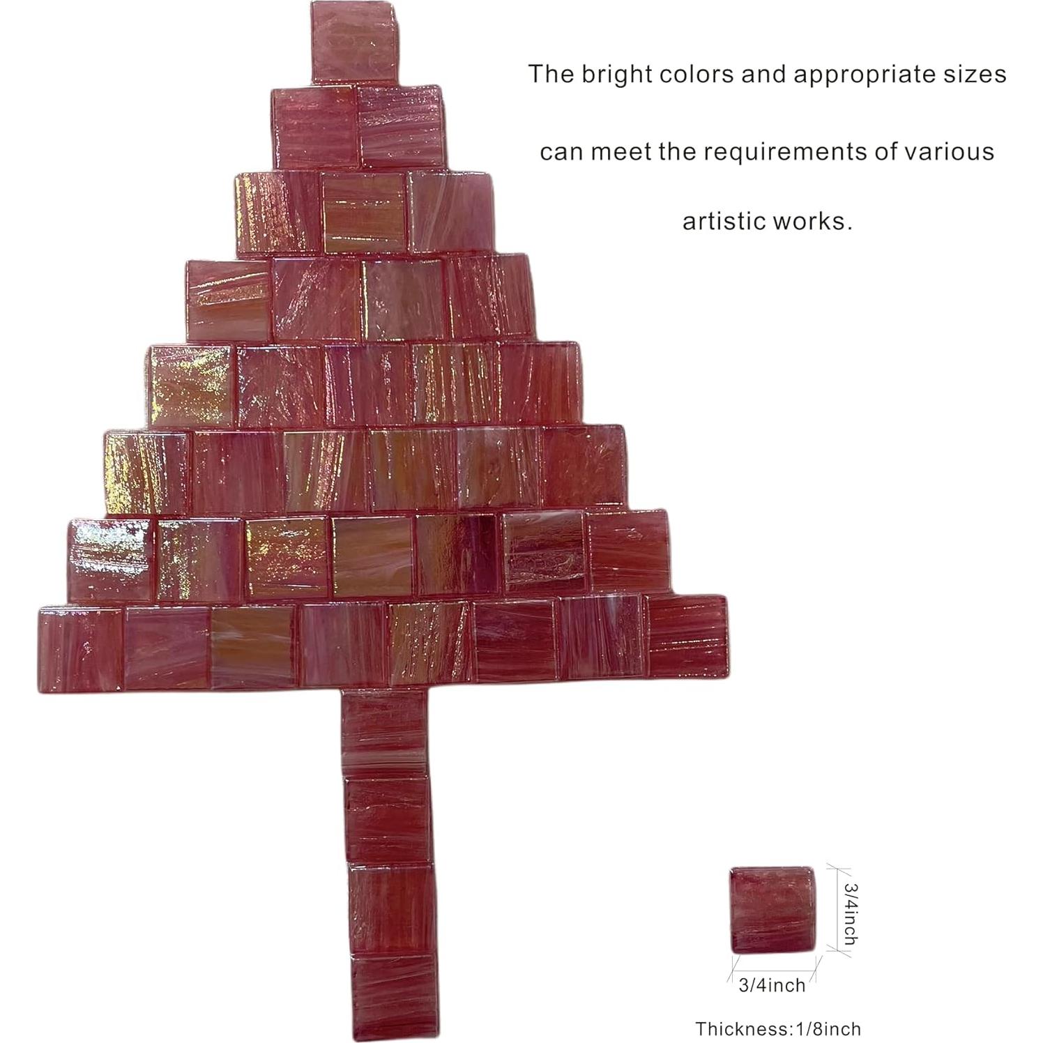 Azulejos de Mosaico de Vidrio SMEIINIK 180 Piezas 20mm