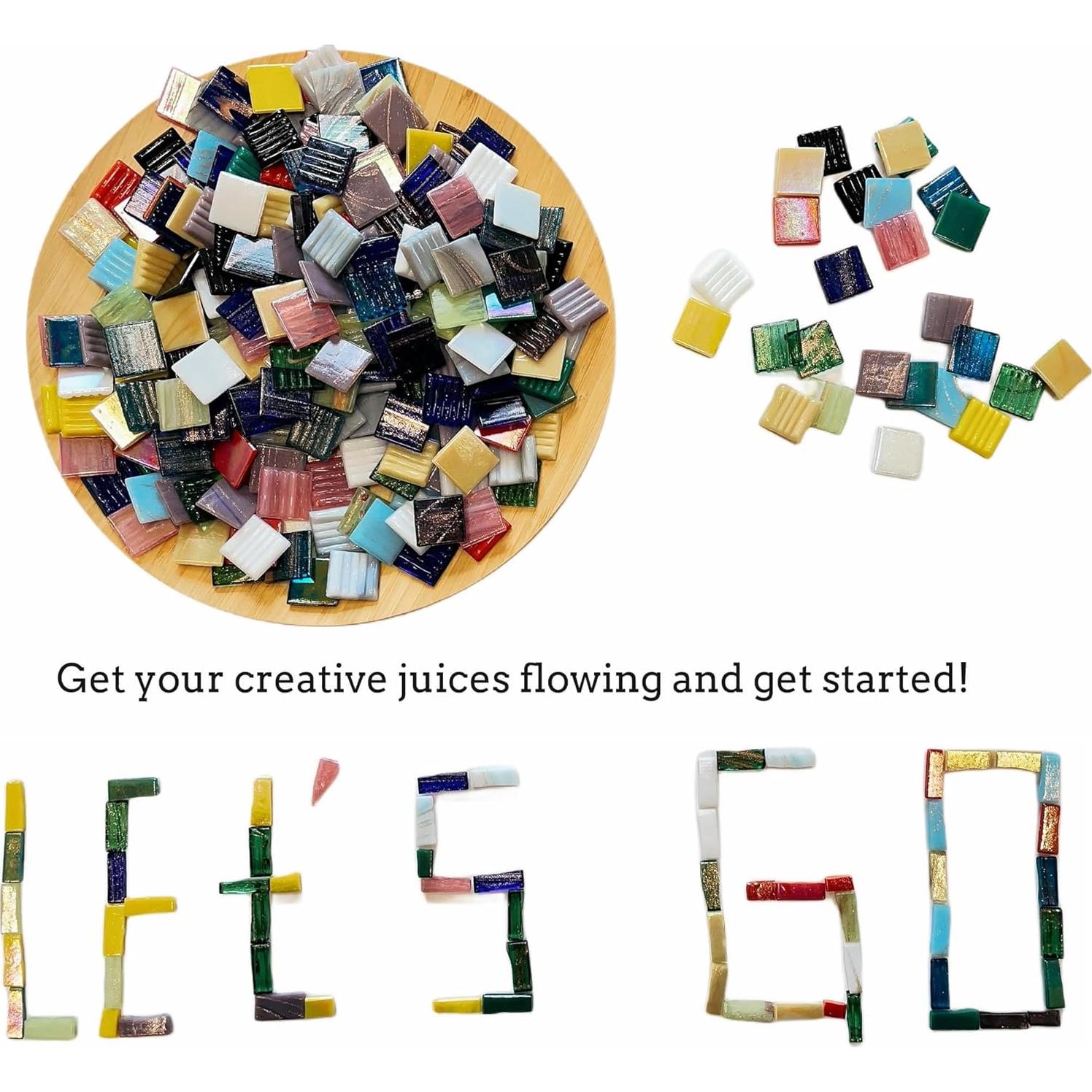 Azulejos de Mosaico de Vidrio SMEIINIK 180 Piezas 20mm