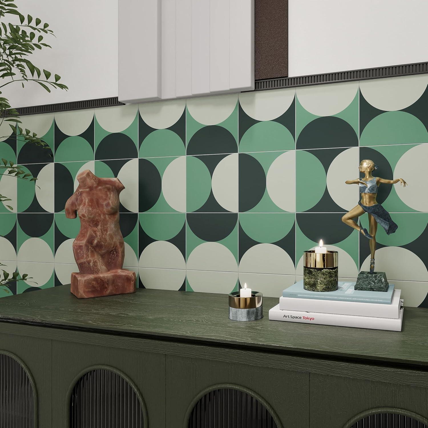 Azulejo Autoadhesivo COLAMO Verde 10 Piezas 19.81cm