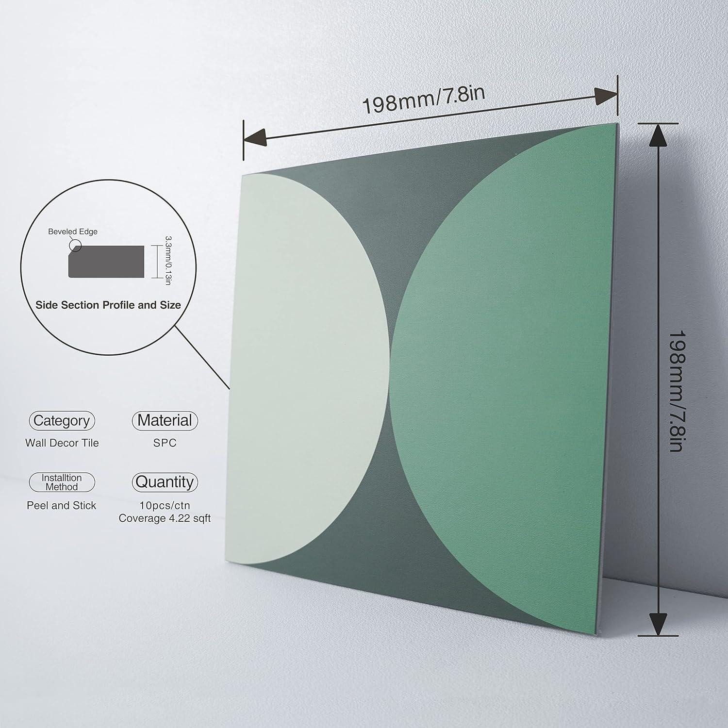 Azulejo Autoadhesivo COLAMO Verde 10 Piezas 19.81cm