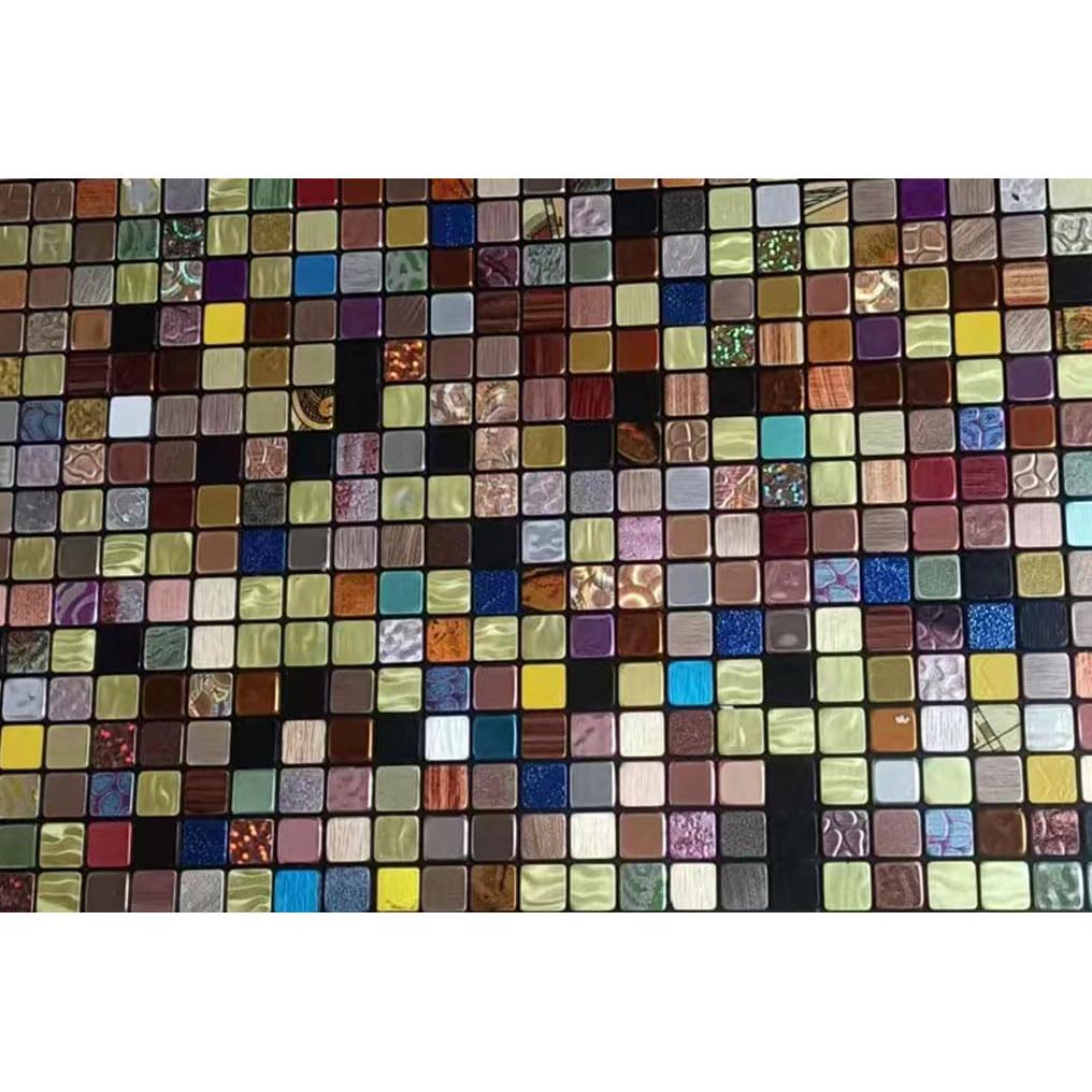 10 Hojas Azulejo Autoadhesivo Sanyeskkiy 30x30 cm Metalico