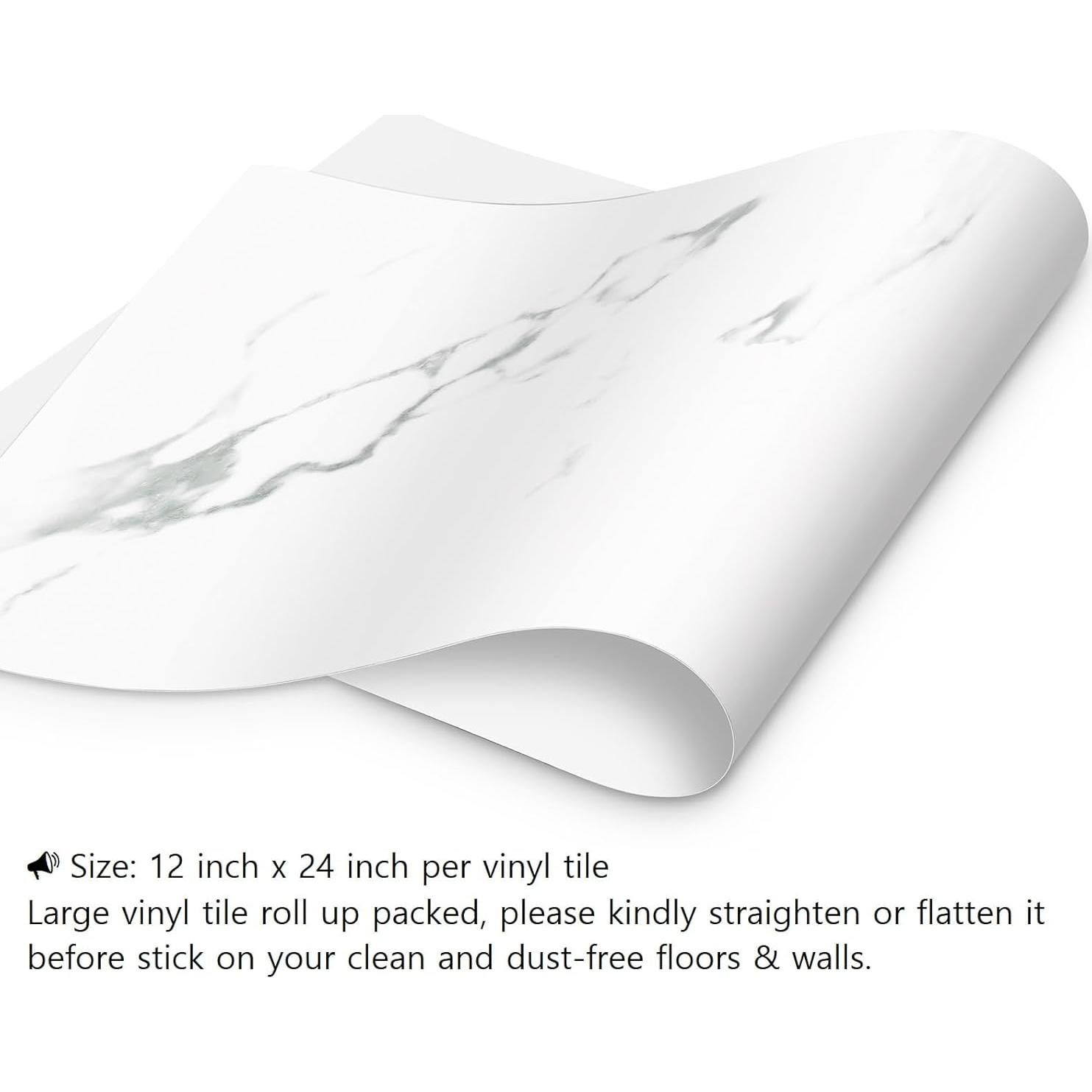 Azulejos Autoadhesivos Livelynine Mármol Blanco 4 Pcs 30.48x60.96 cm